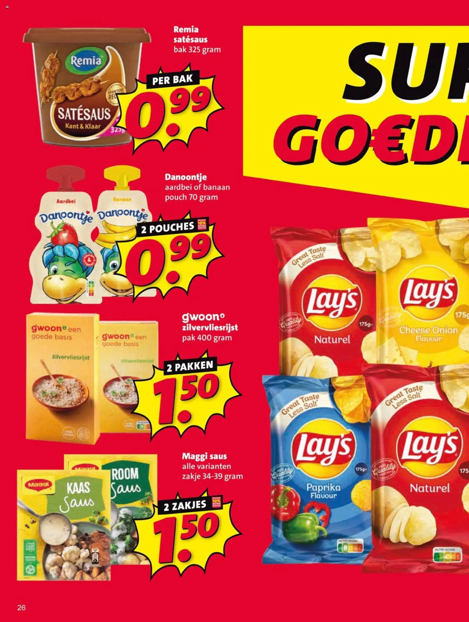 {H1} | Pagina: 26 | Producten: Kaas, Een pak, Saus, Aardbei