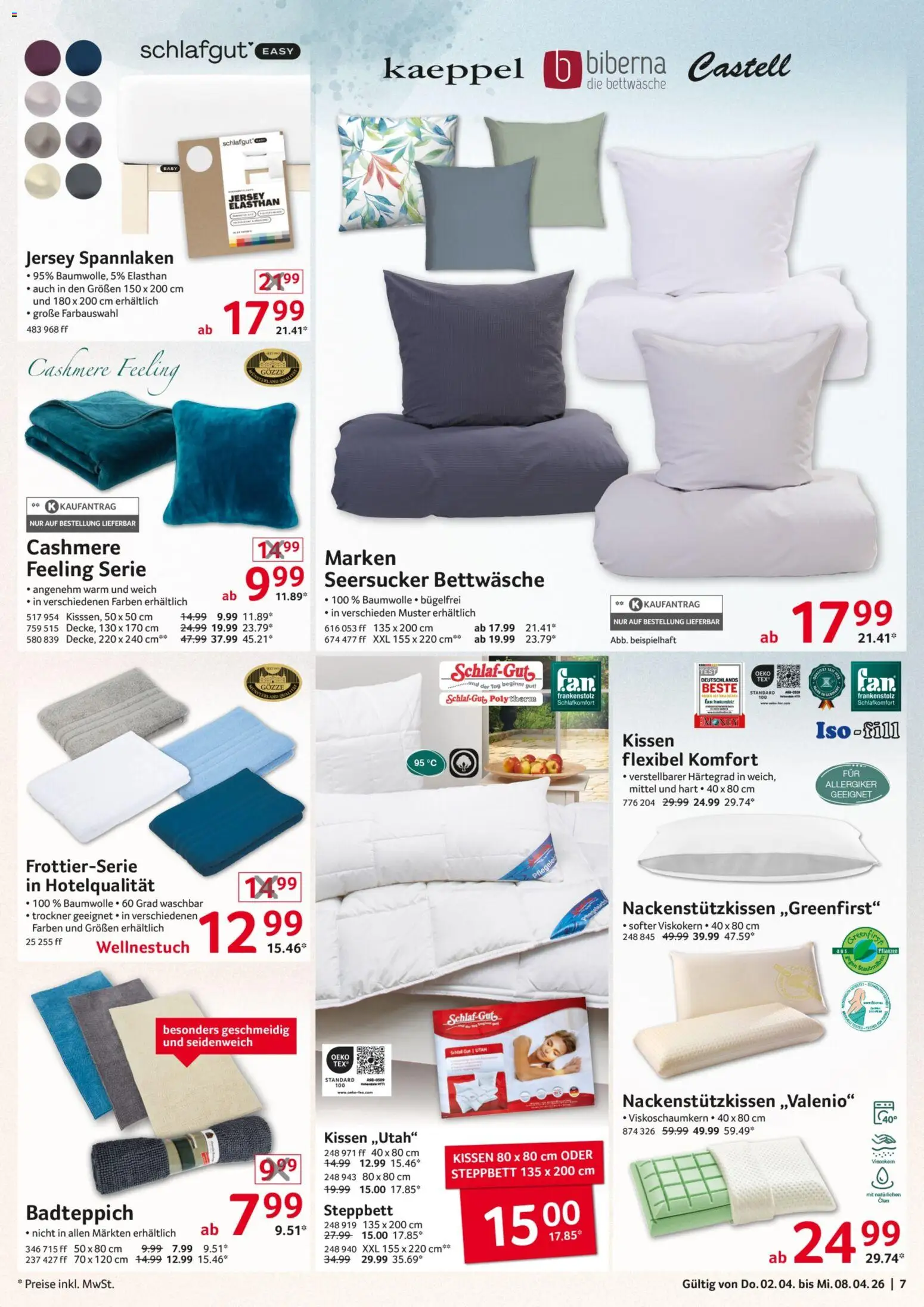 Selgros Non Food – gültig ab 02.04.2026 | Seite: 7 | Produkte: Trockner, Kissen, Bettwäsche