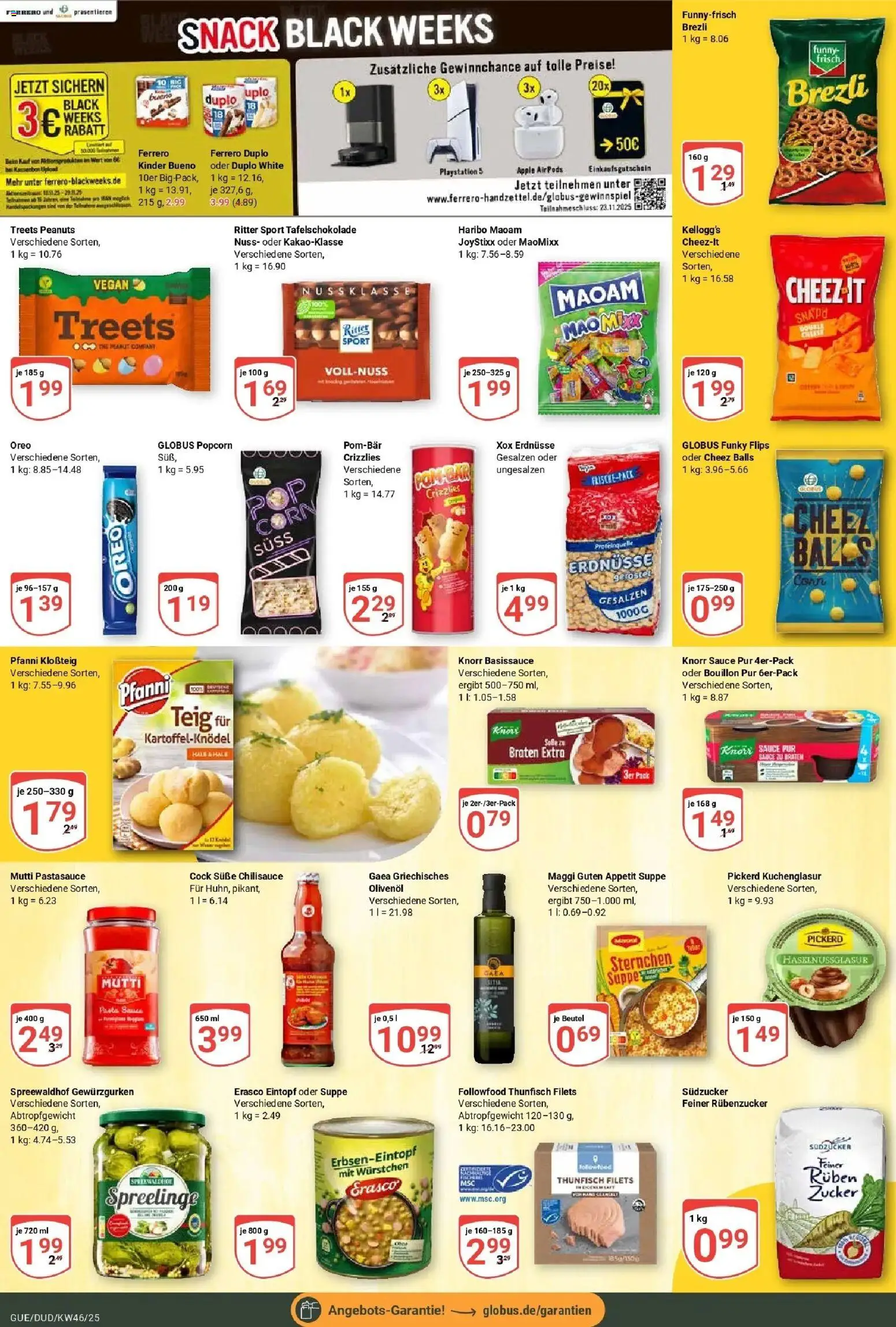 Globus prospekt Saarbrücken-Güdingen	 – gültig ab 10.11.2025 | Seite: 17 | Produkte: Haribo, Ritter sport, Kinder bueno, Erasco