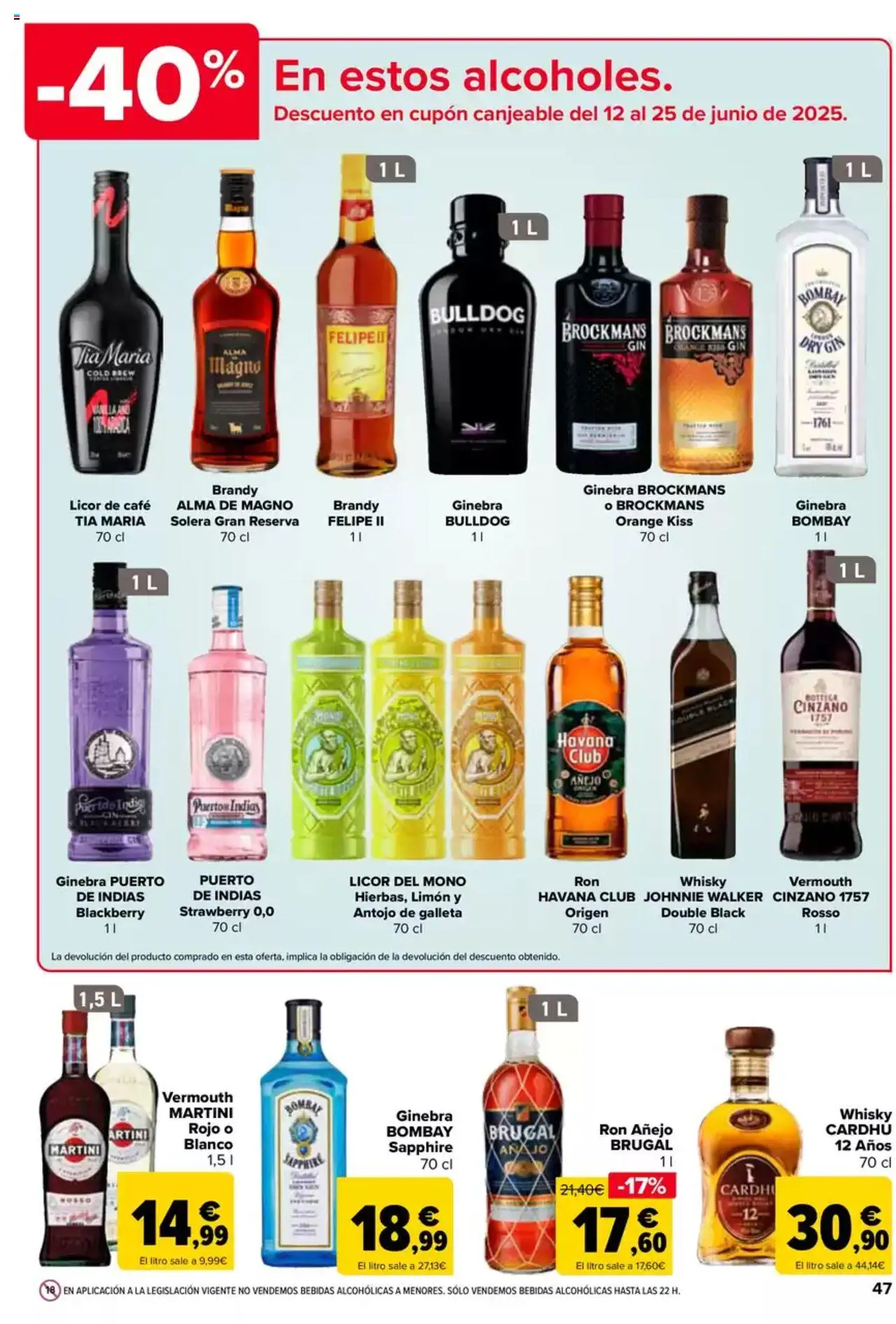 Carrefour folleto │ válido desde el 27.05.2025 | Página: 47 | Productos: Ron, Café, Ginebra, Whisky