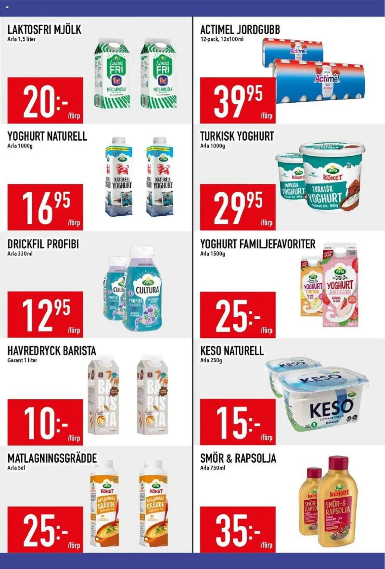 Matdax reklamblad aktuell från 06.10.2025 | Sida: 9 | Produkter: Mjölk, Rapsolja, Keso, Grädde