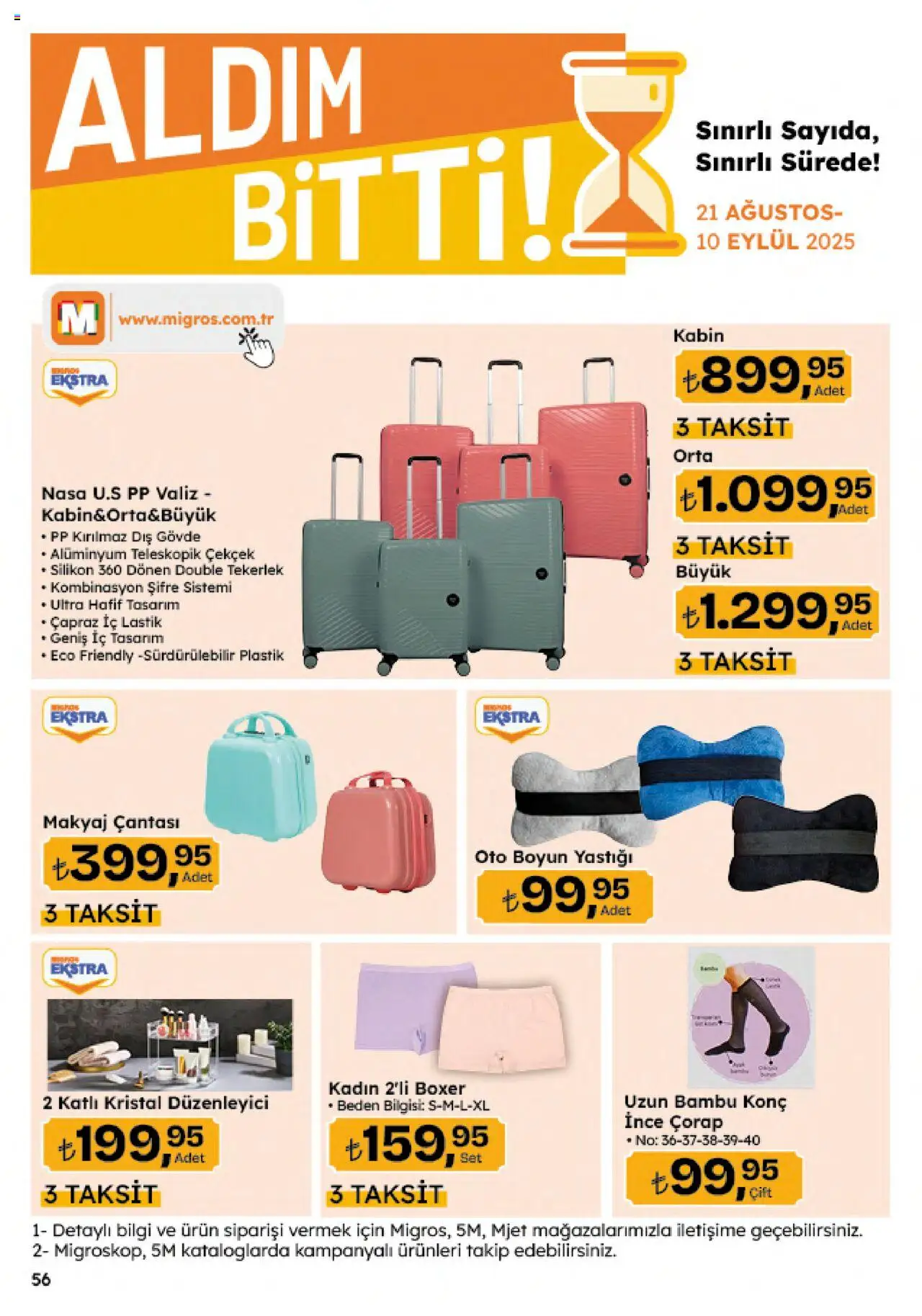 Migros Katalog - 5M Migroskop Dijital - 21.08.2025 tarihinden itibaren geçerlidir | Sayfa: 56 | Ürünler: Makyaj çantası, Lastik, Makyaj, Çorap
