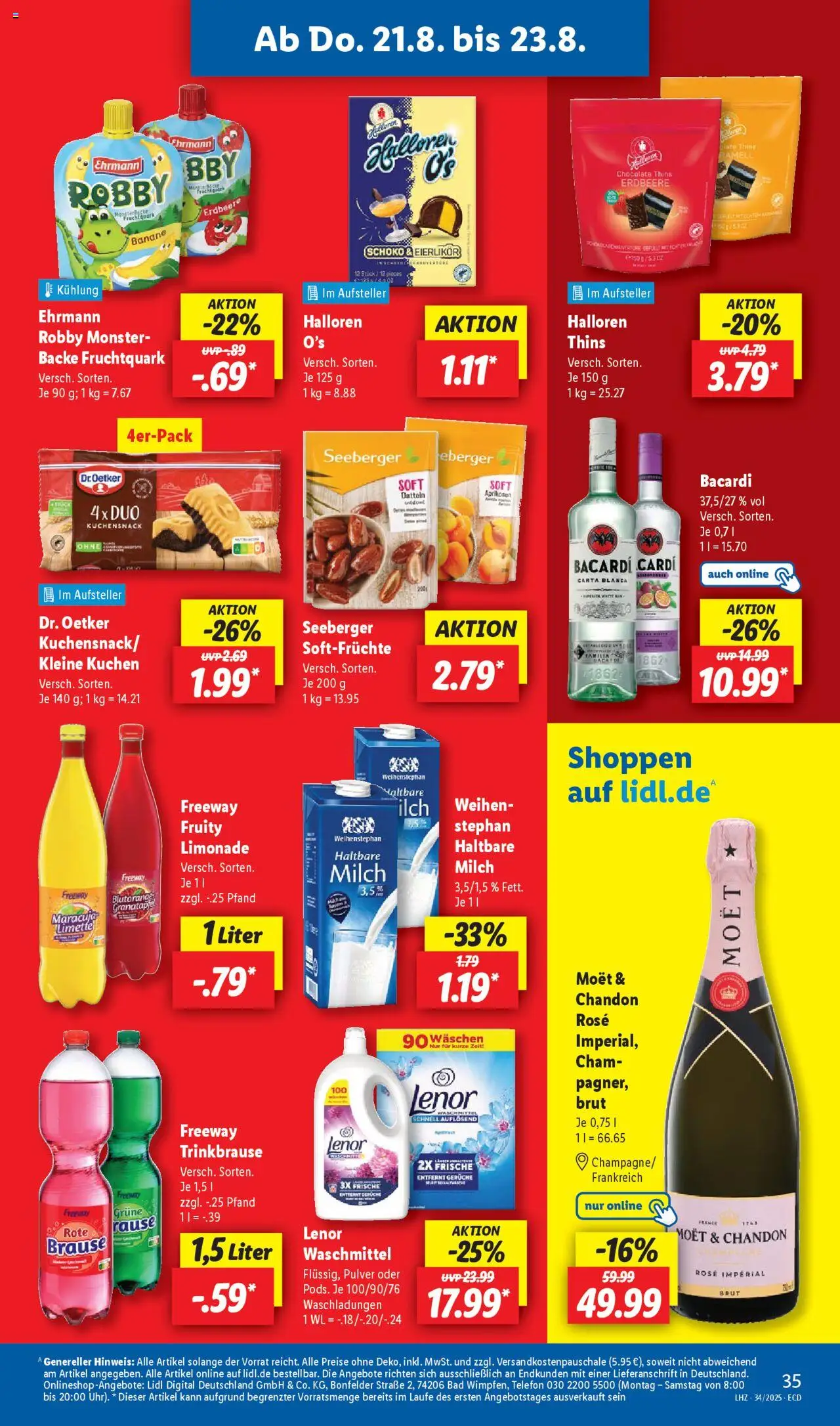 Lidl Prospekt 	 - gültig ab dem 18.08.2025 | Seite: 59 | Produkte: Bacardi, Limonade, Monster, Waschmittel