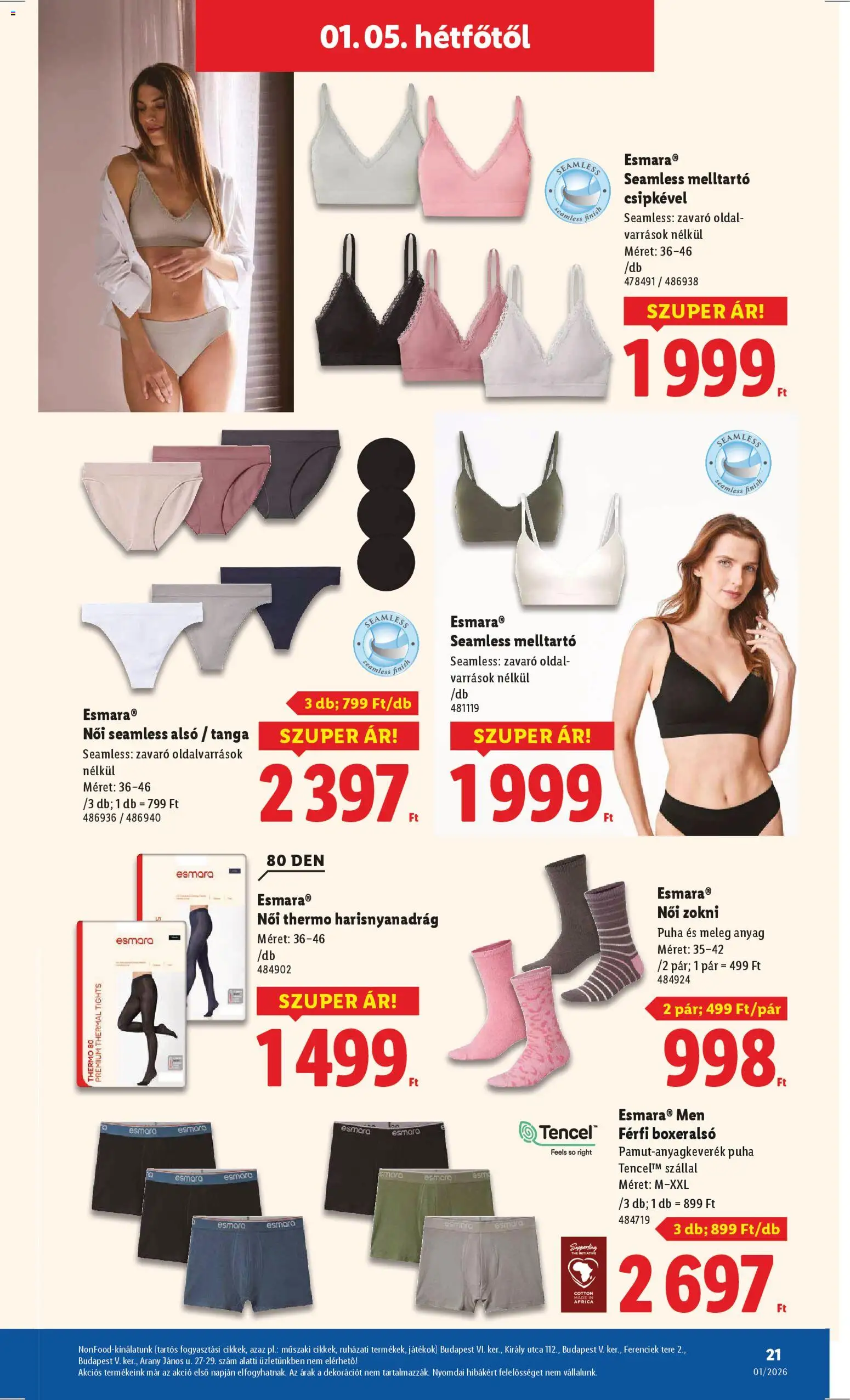 Lidl akciós ujság - amely érvényes a következő dátumtól: 02.01.2026 | Oldal: 21 | Termékek: Boxeralsó, Játékok, Só, Zokni