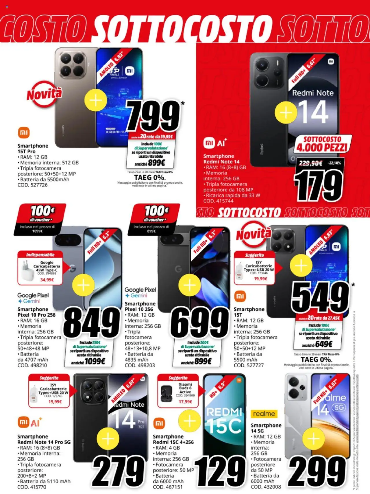 Volantino Media World del 03.10.2025 | Pagina: 5 | Prodotti: Xiaomi, Smartphone, Fotocamera, Batteria