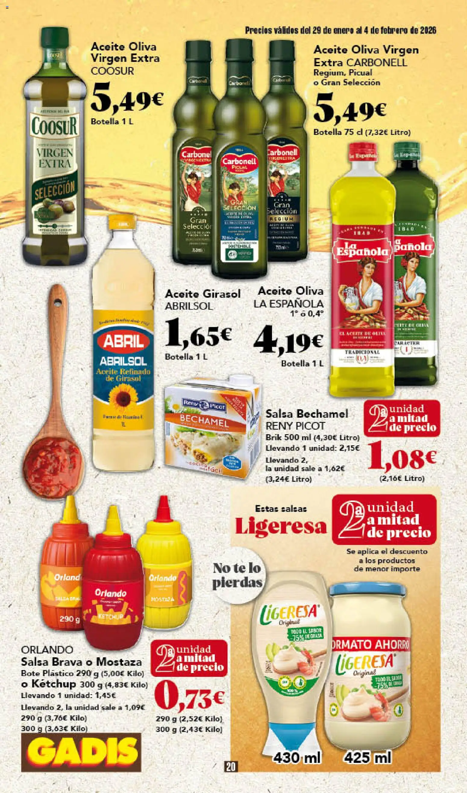 Gadis - folleto │ válido desde el 29.01.2026 | Página: 20 | Productos: Aceite, Salsa brava, Té