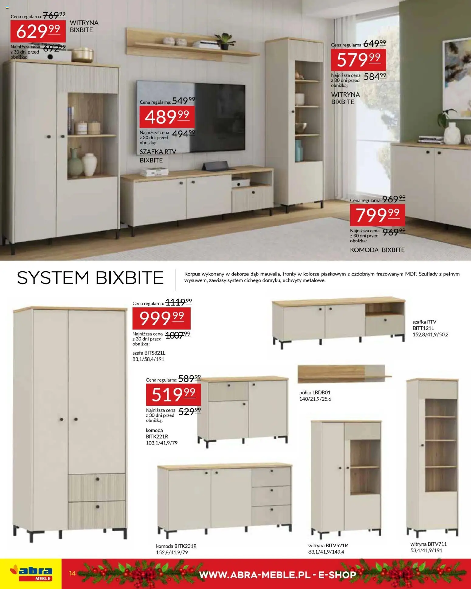 Abra meble Gazetka od 03.12.2025 | Strona: 14 | Produkty: Szafa, Komoda, Półka, szafka RTV