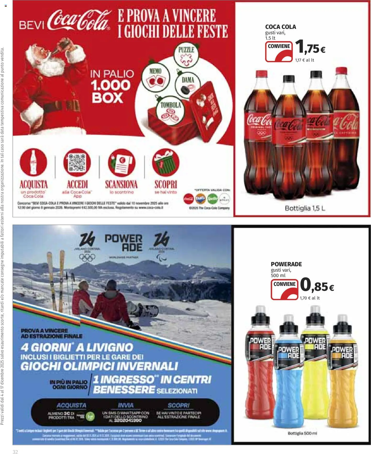 Volantino Ipercoop del 04.12.2025 | Pagina: 32 | Prodotti: Cd, Data, Bottiglia, Coca Cola