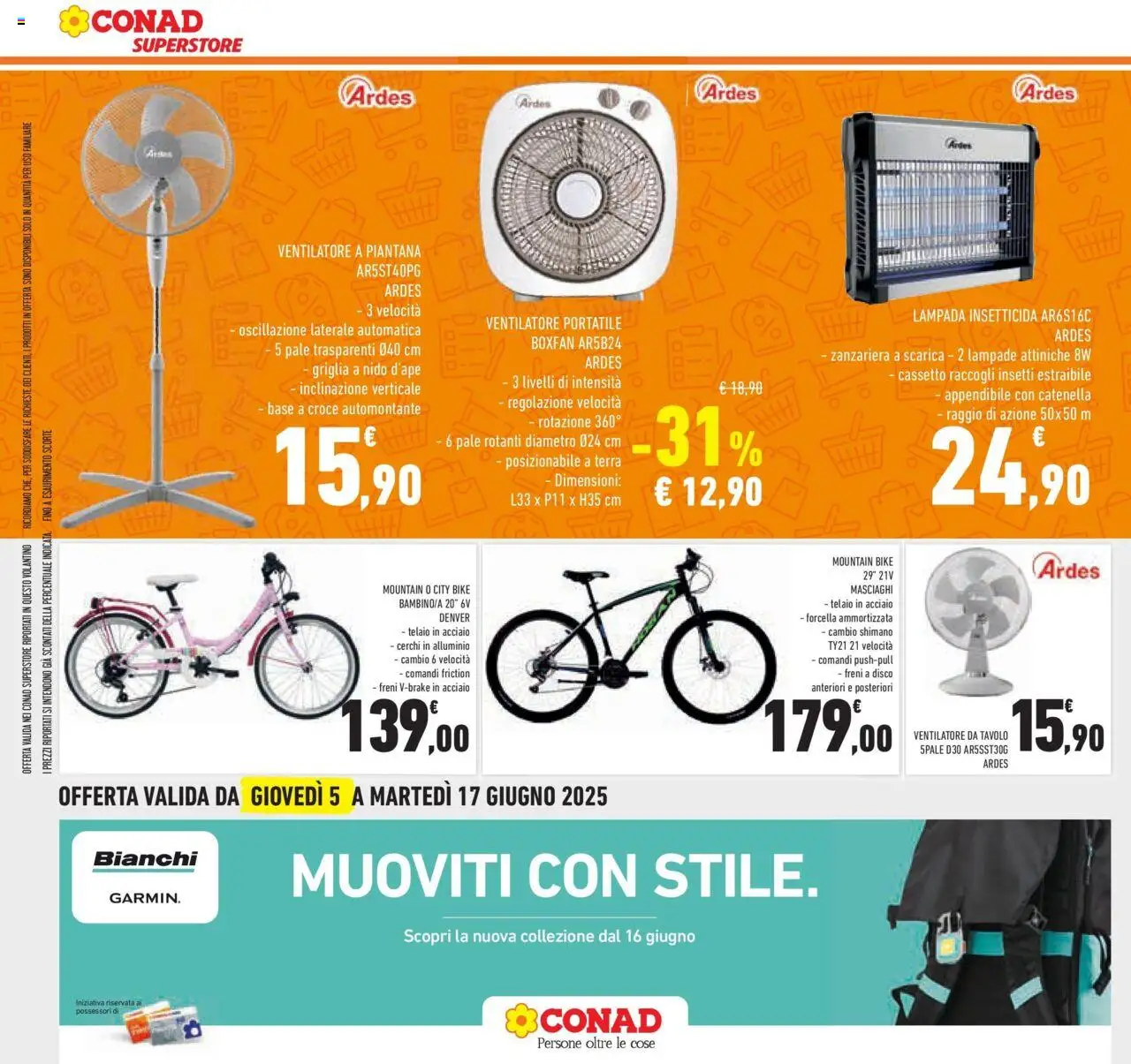 Volantino Conad del 04.06.2025 | Pagina: 34 | Prodotti: Ventilatore, Fan, Tavolo, Terra