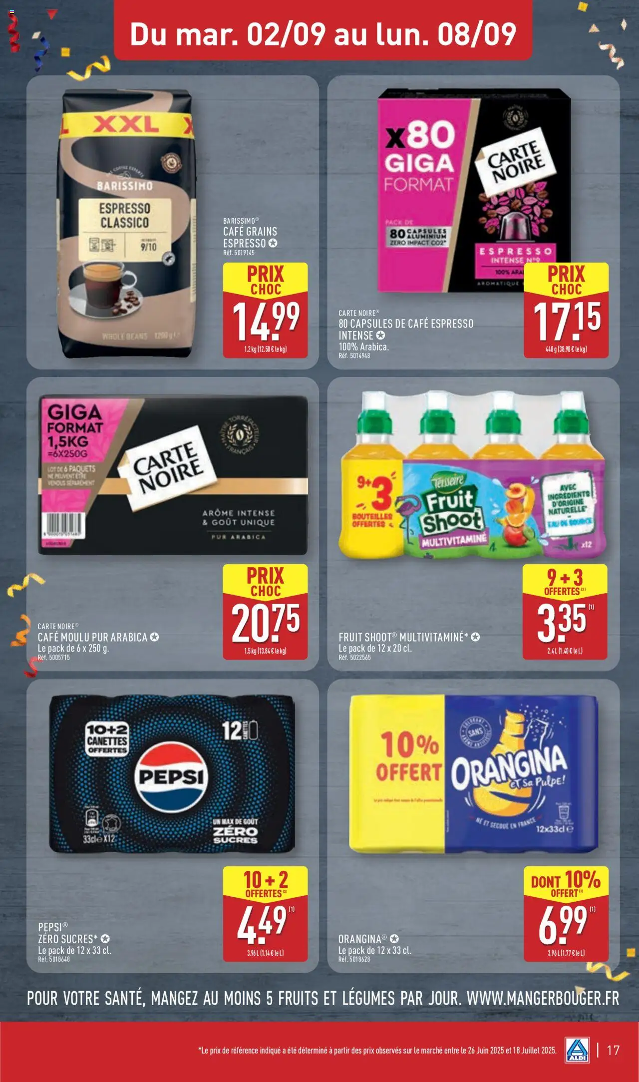  | Page: 20 | Produits: Orangina, Eau de source, Café moulu, Café