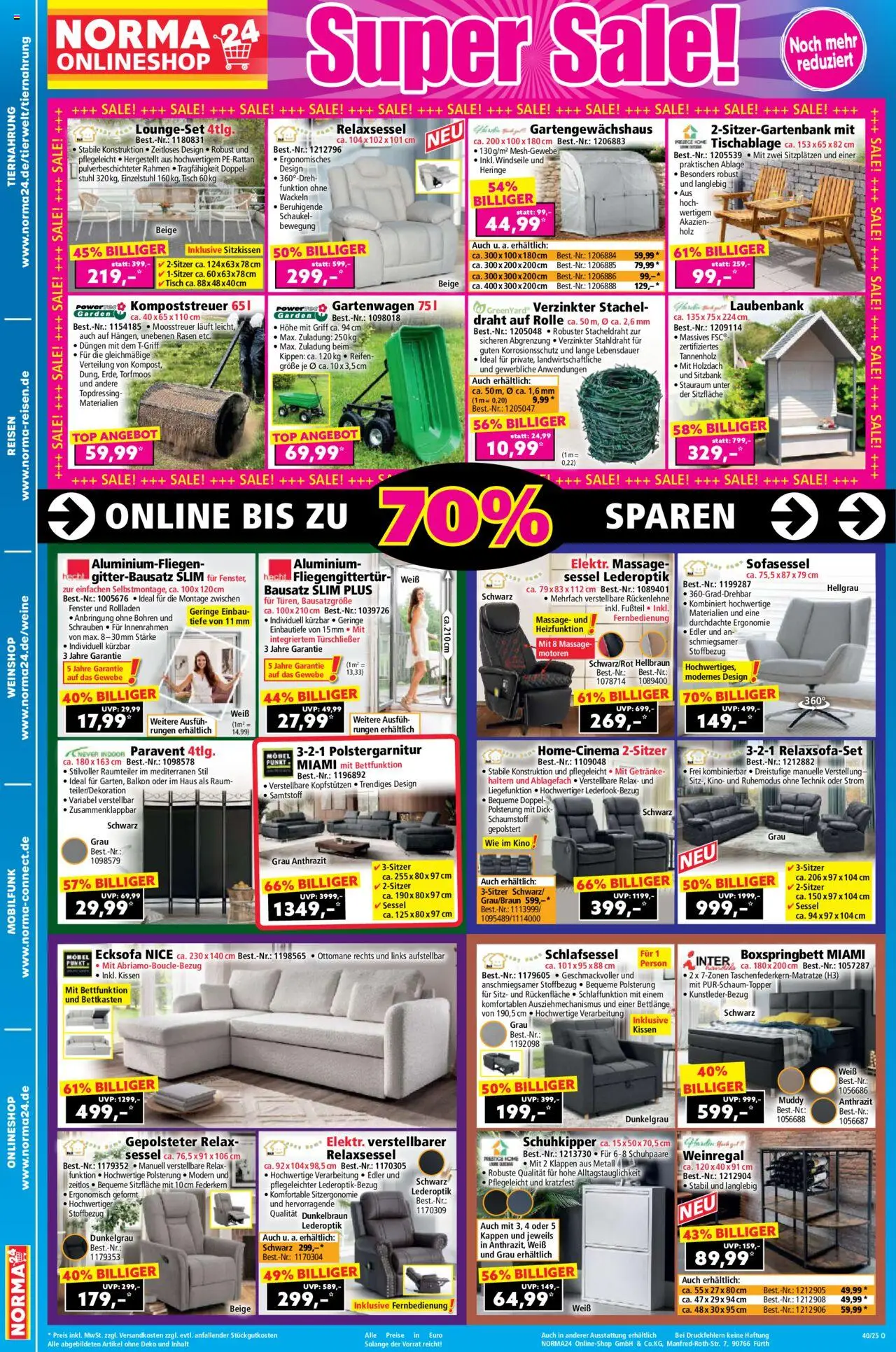 Norma Prospekt 	 – gültig ab 29.09.2025 | Seite: 21 | Produkte: Paravent, Sessel, Boxspringbett, Stuhl
