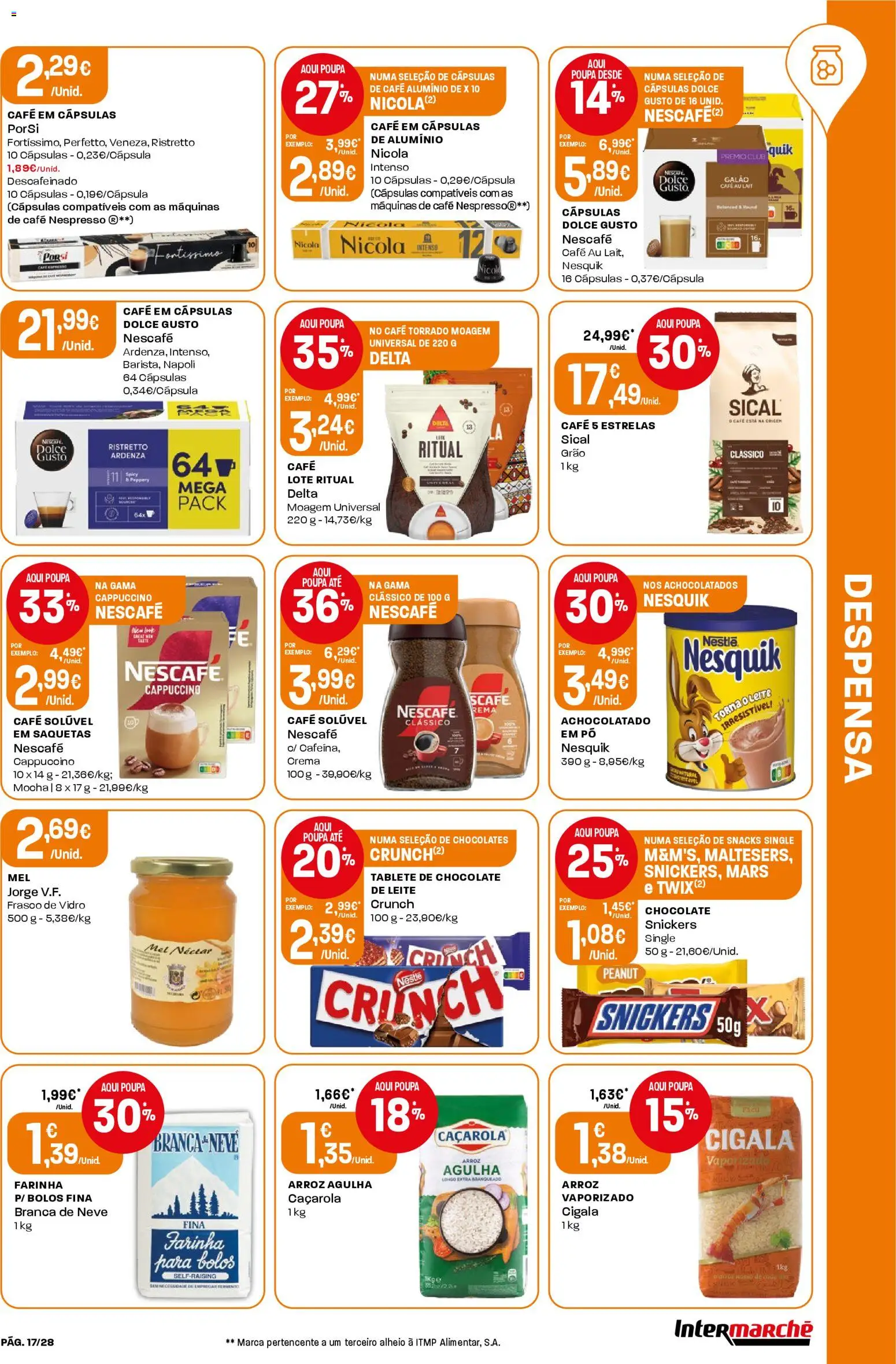Intermarché folheto │ válido de 02.01.2026 | Página: 17 | Produtos: Café solúvel, Nespresso, Leite, Dolce gusto
