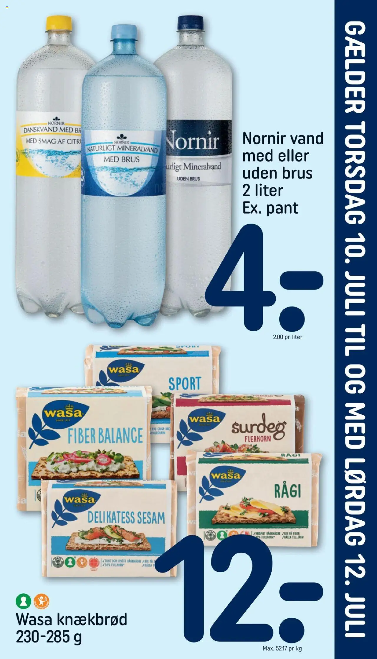 Rema 1000 Tilbudsavis gyldig fra 06.07.2025 | Side: 23 | Produkter: Iogurteira, Knækbrød, Danskvand