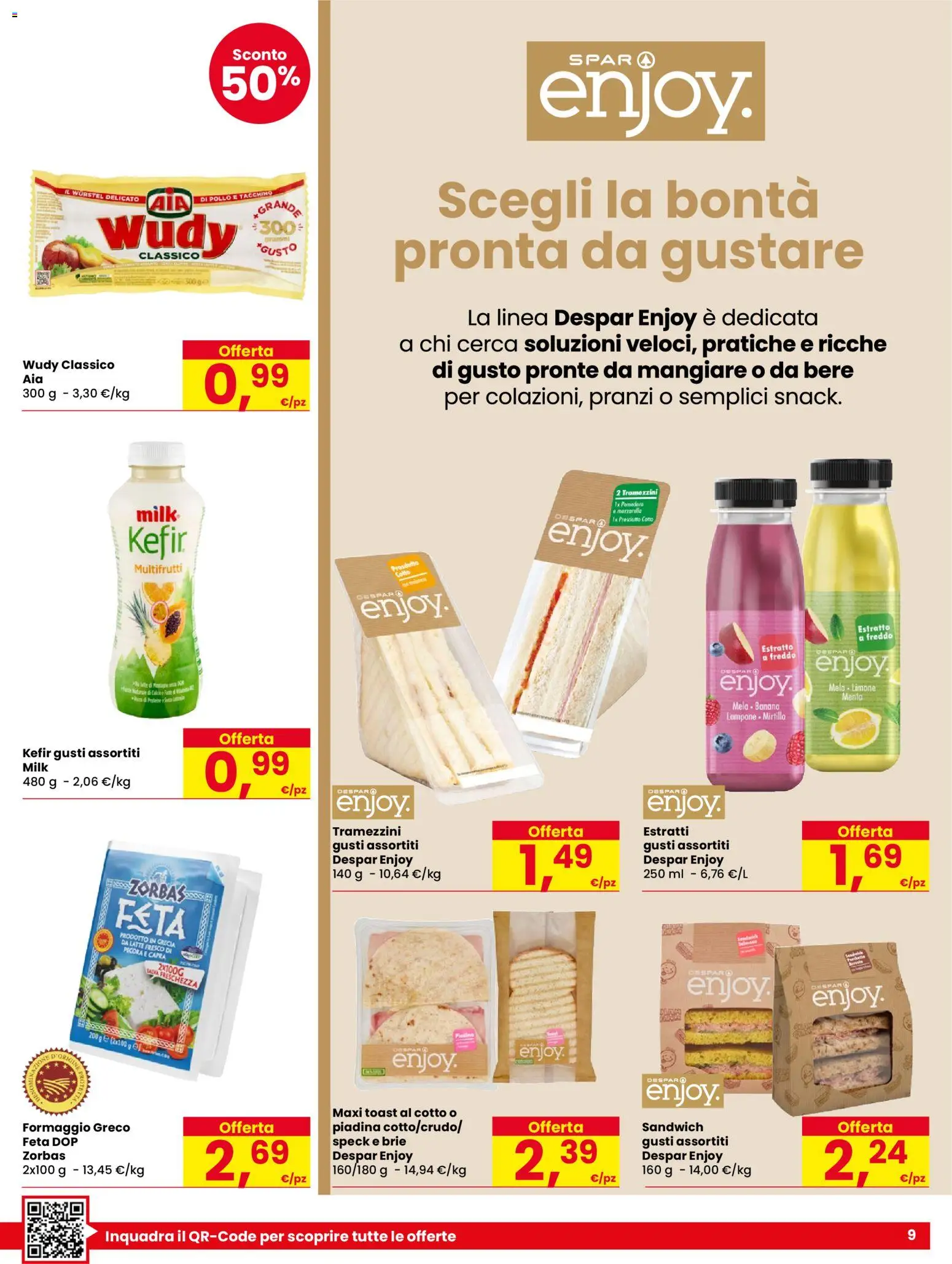 Volantino Despar del 27.04.2026 | Pagina: 9 | Prodotti: Speck, Latte, Formaggio, Feta