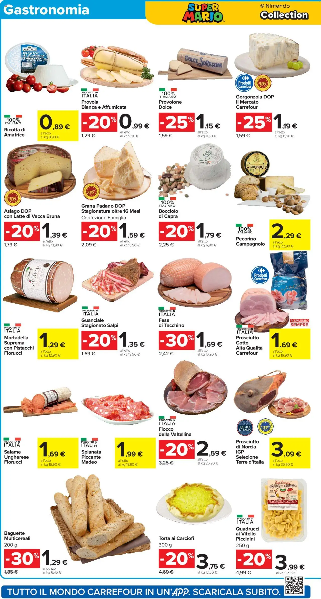 Volantino Carrefour del 10.10.2025 | Pagina: 4 | Prodotti: Salame, Grana Padano, Gorgonzola, Guanciale