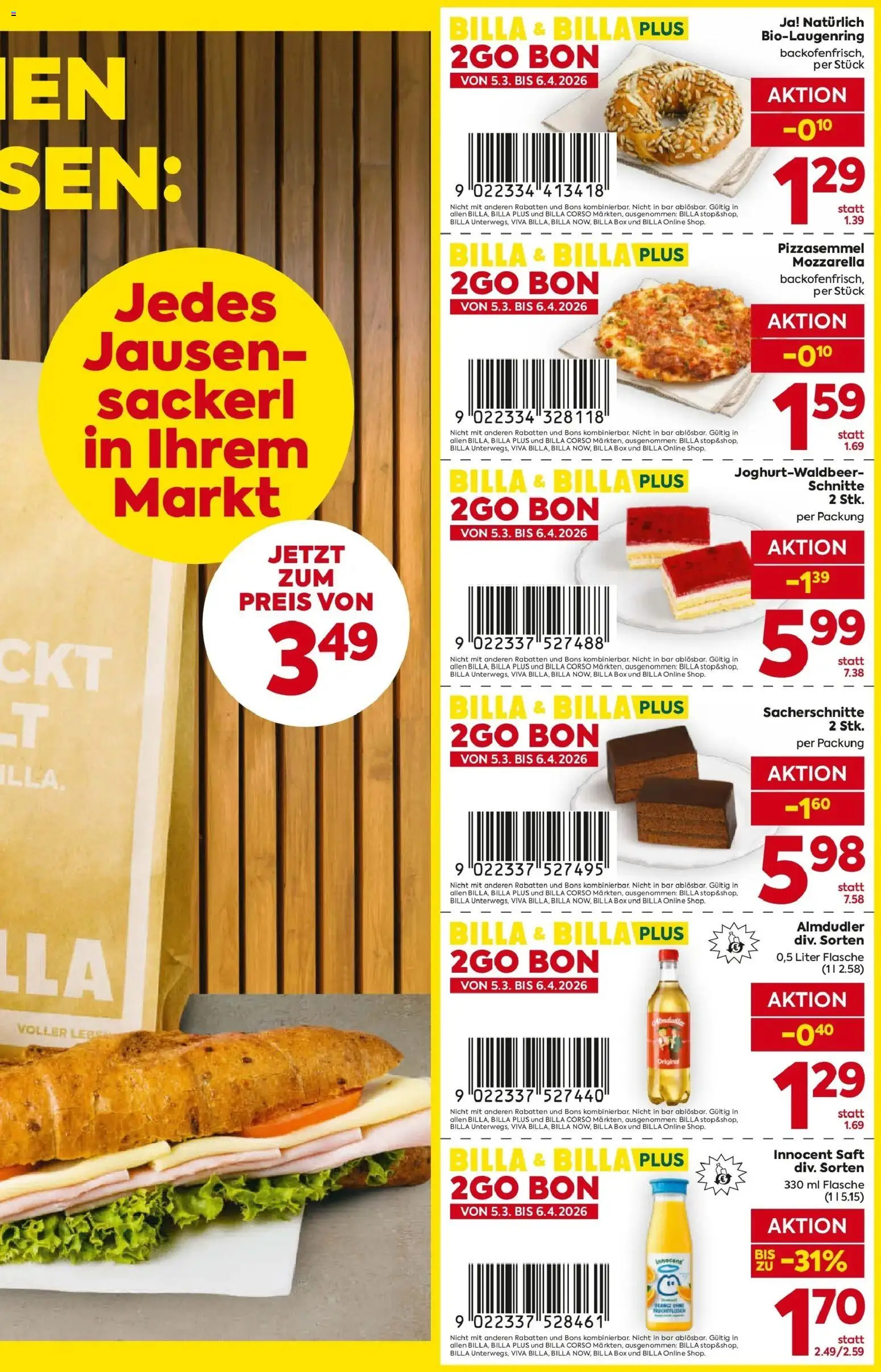 Billa 2Go Bons gültig ab 05.03.2026 | Seite: 3 | Produkte: Box, Saft