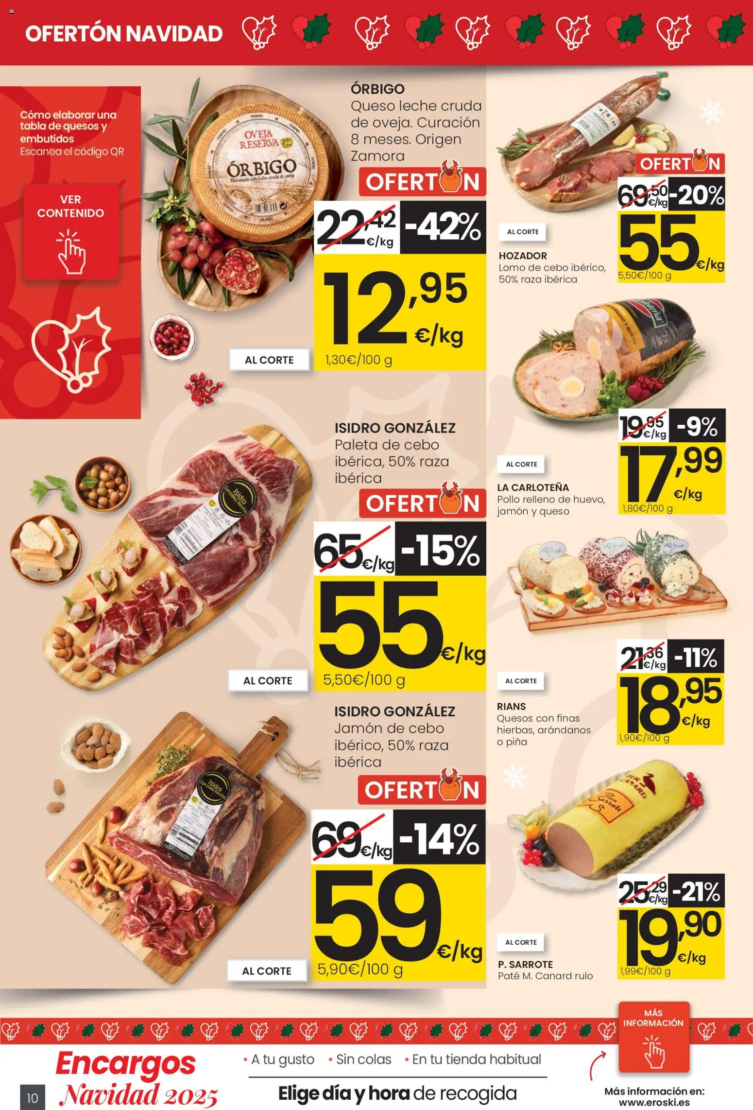 Eroski - Navidad │ válido desde el 18.12.2025 | Página: 10 | Productos: Leche, Jamón, Paté, Piña