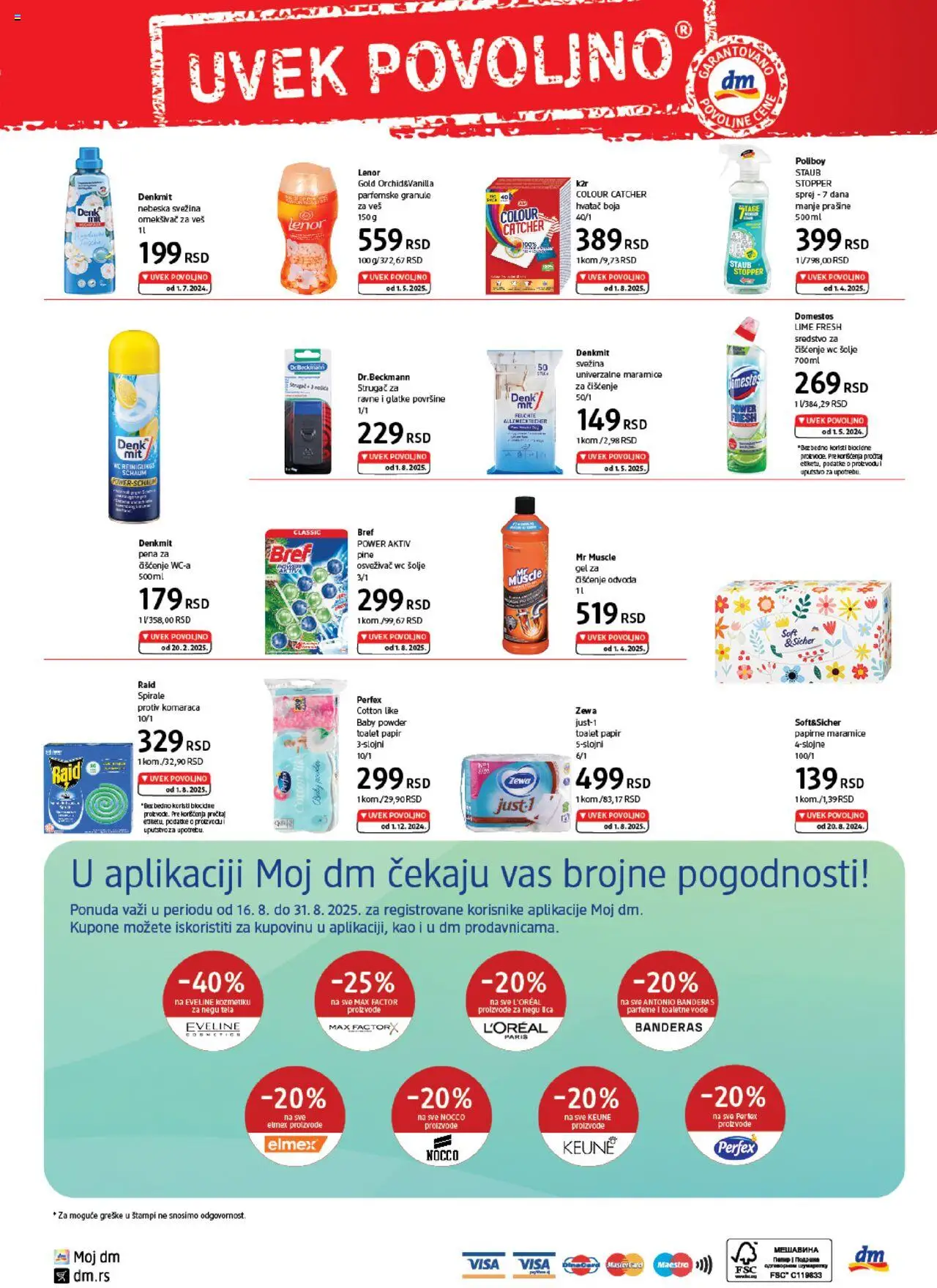 DM Drogerie katalog - važi od 16.08.2025 | Strana: 8 | Proizvode: Bref, Lenor, Toalet papir, Wc