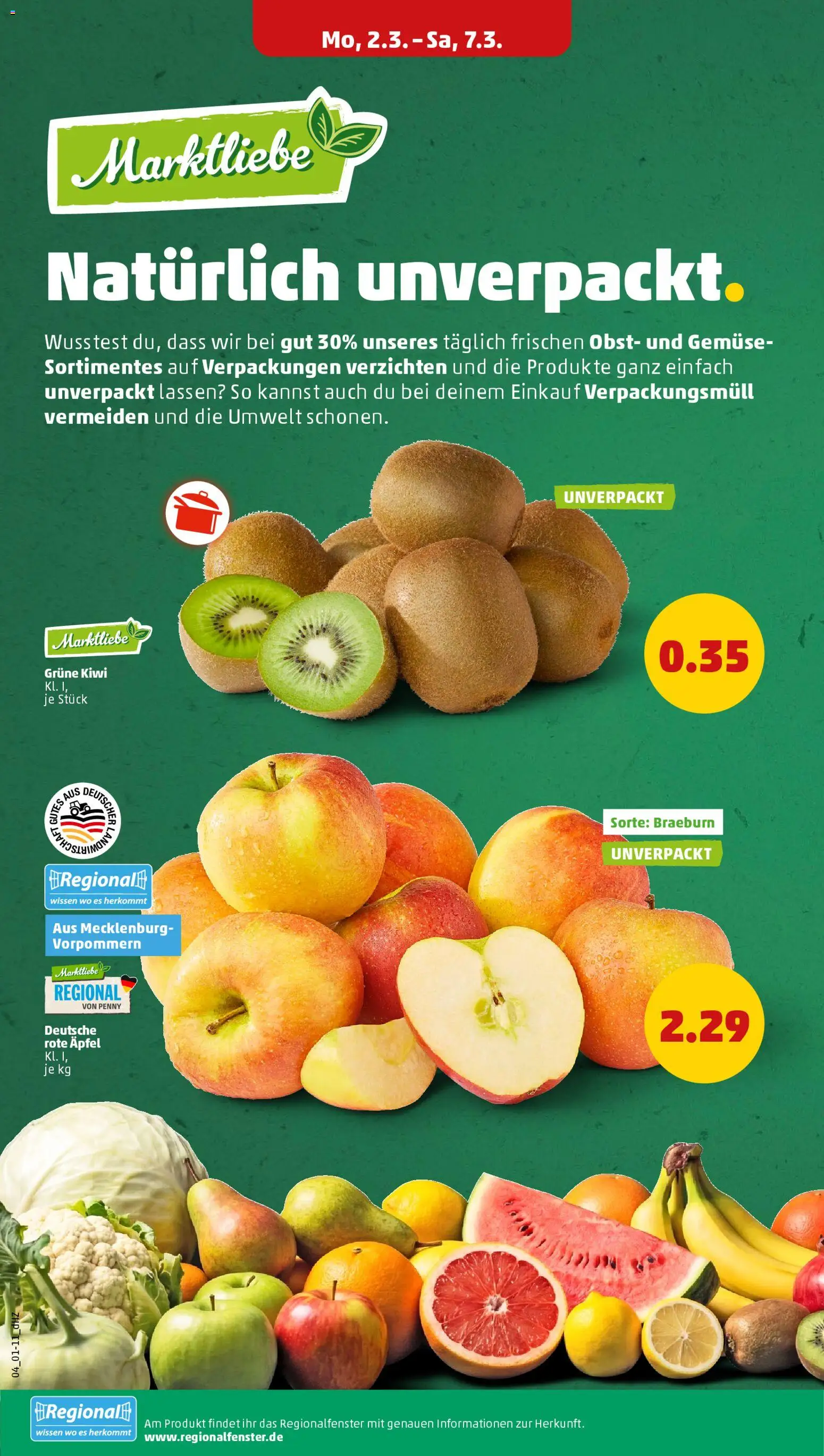 Penny Prospekt 	 – gültig ab 02.03.2026 | Seite: 6 | Produkte: Äpfel, Gemüse, Obst, Kiwi