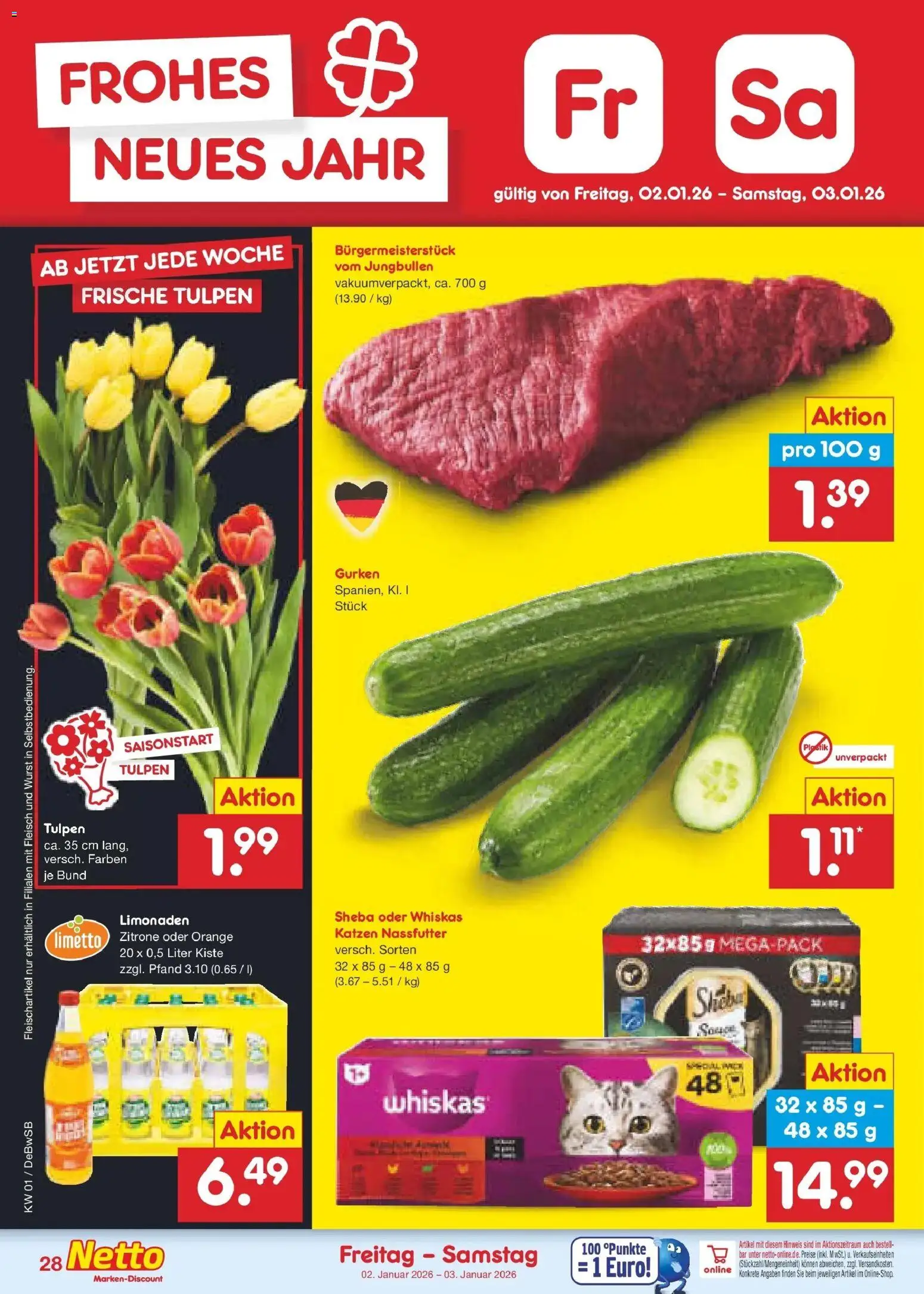 Netto Marken-Discount prospekt Waiblingen-Bittenfeld	 – gültig ab 28.12.2025 | Seite: 42 | Produkte: Sheba, Fleisch, Gurken, Whiskas