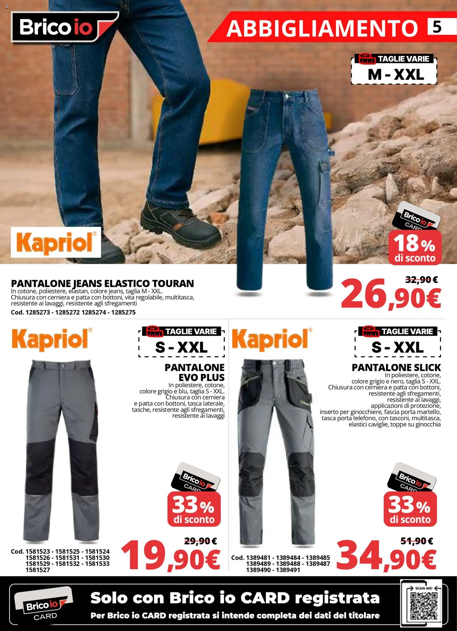 Volantino Brico io del 22.01.2026 | Pagina: 5 | Prodotti: Jeans, Elastici