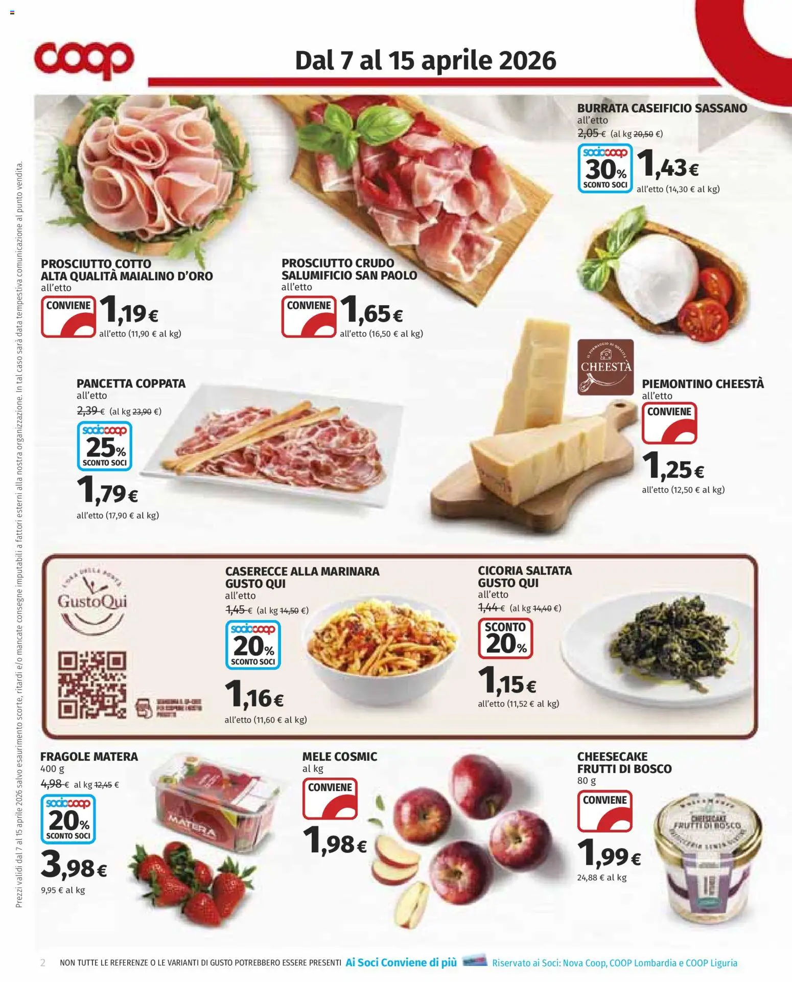 Volantino COOP del 07.04.2026 | Pagina: 2 | Prodotti: Prosciutto Cotto, Mele, Fragole, Data