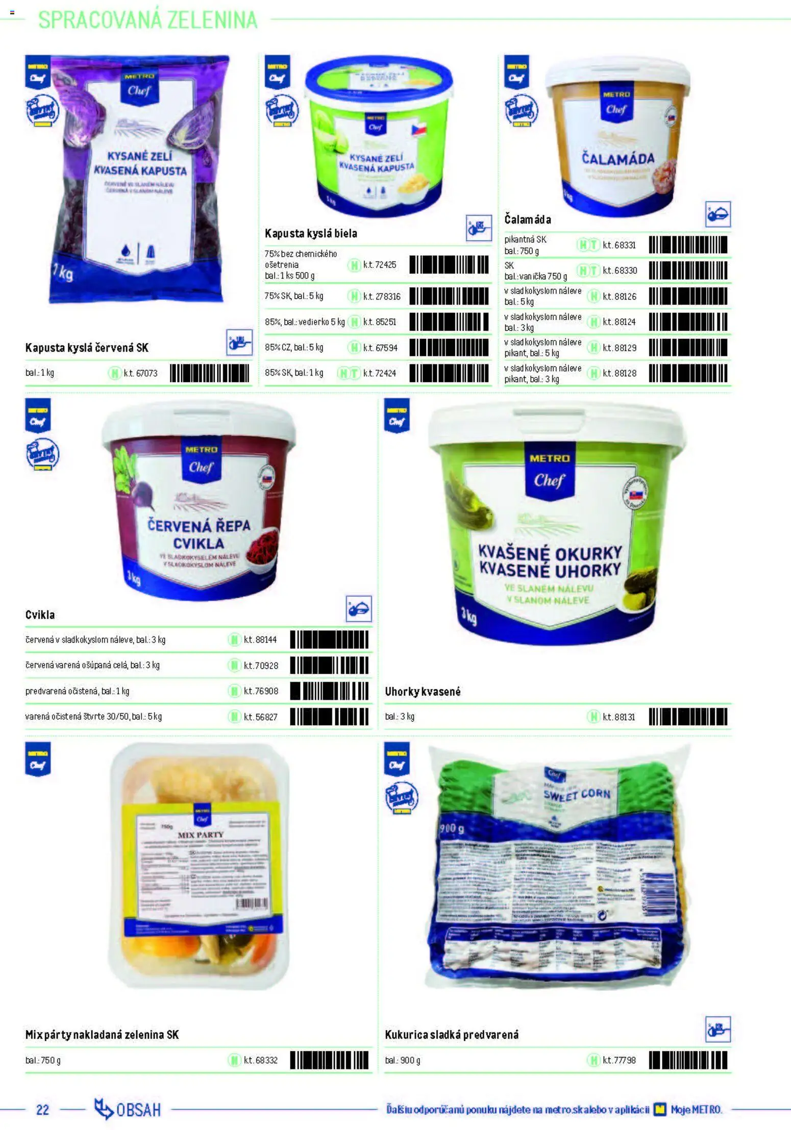 Nové Metro akcie – leták je platný od 05.12.2025 | Strana: 22 | Produkty: Kapusta, Cvikla, Červená repa, Kukurica