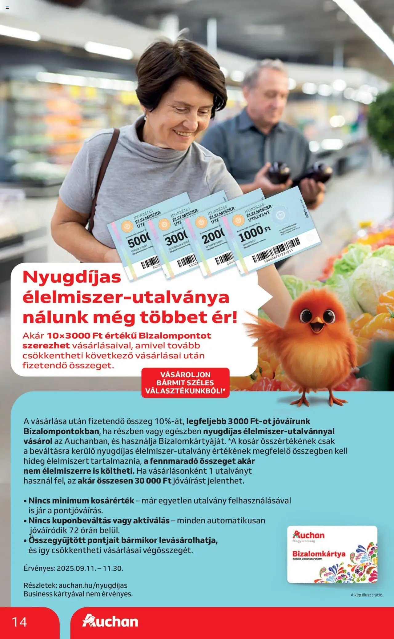 Auchan akciós ujság - amely érvényes a következő dátumtól: 09.10.2025 | Oldal: 14 | Termékek: Kosár