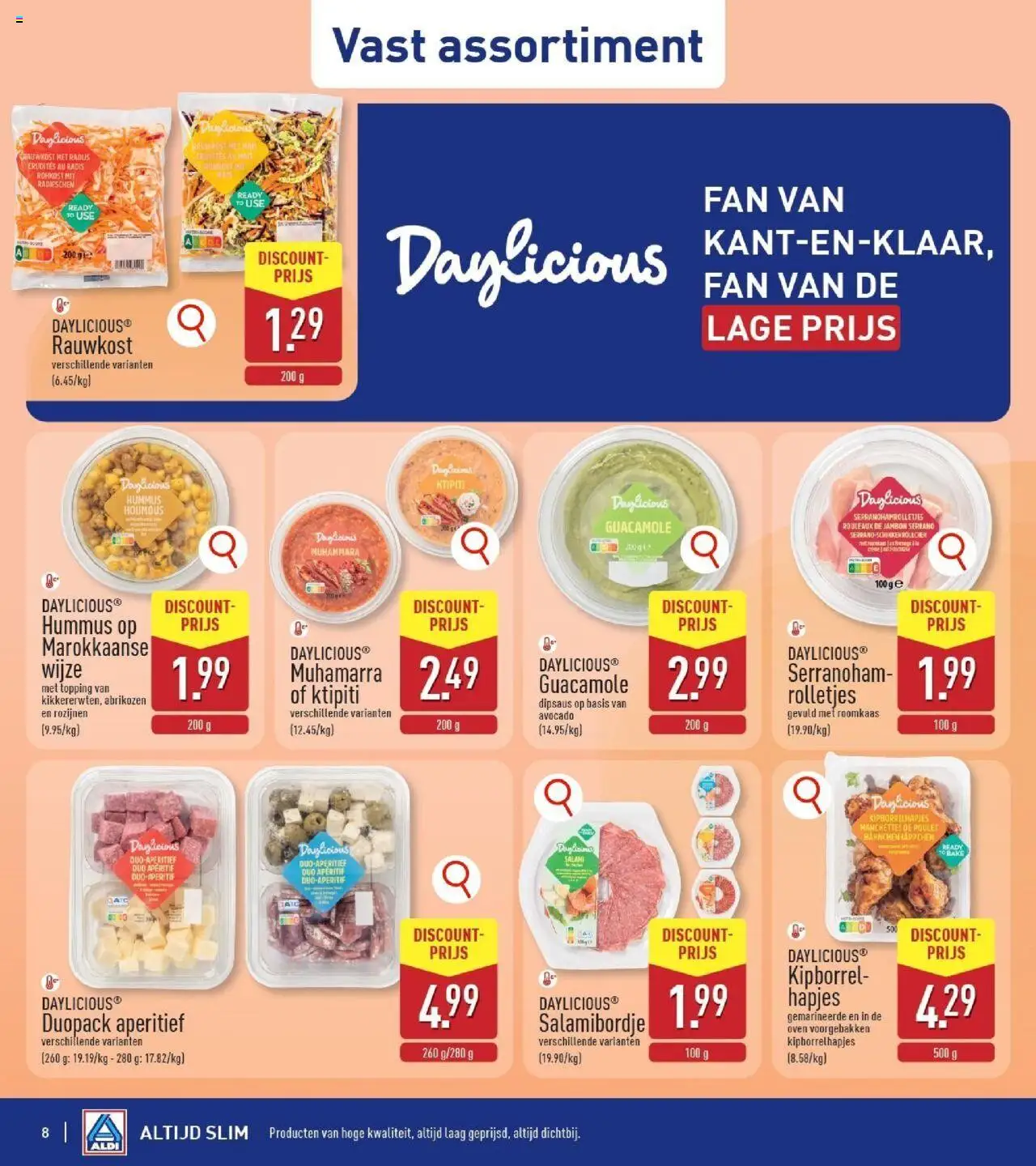  | Pagina: 8 | Producten: Roomkaas, Rozijnen, Avocado, Salami