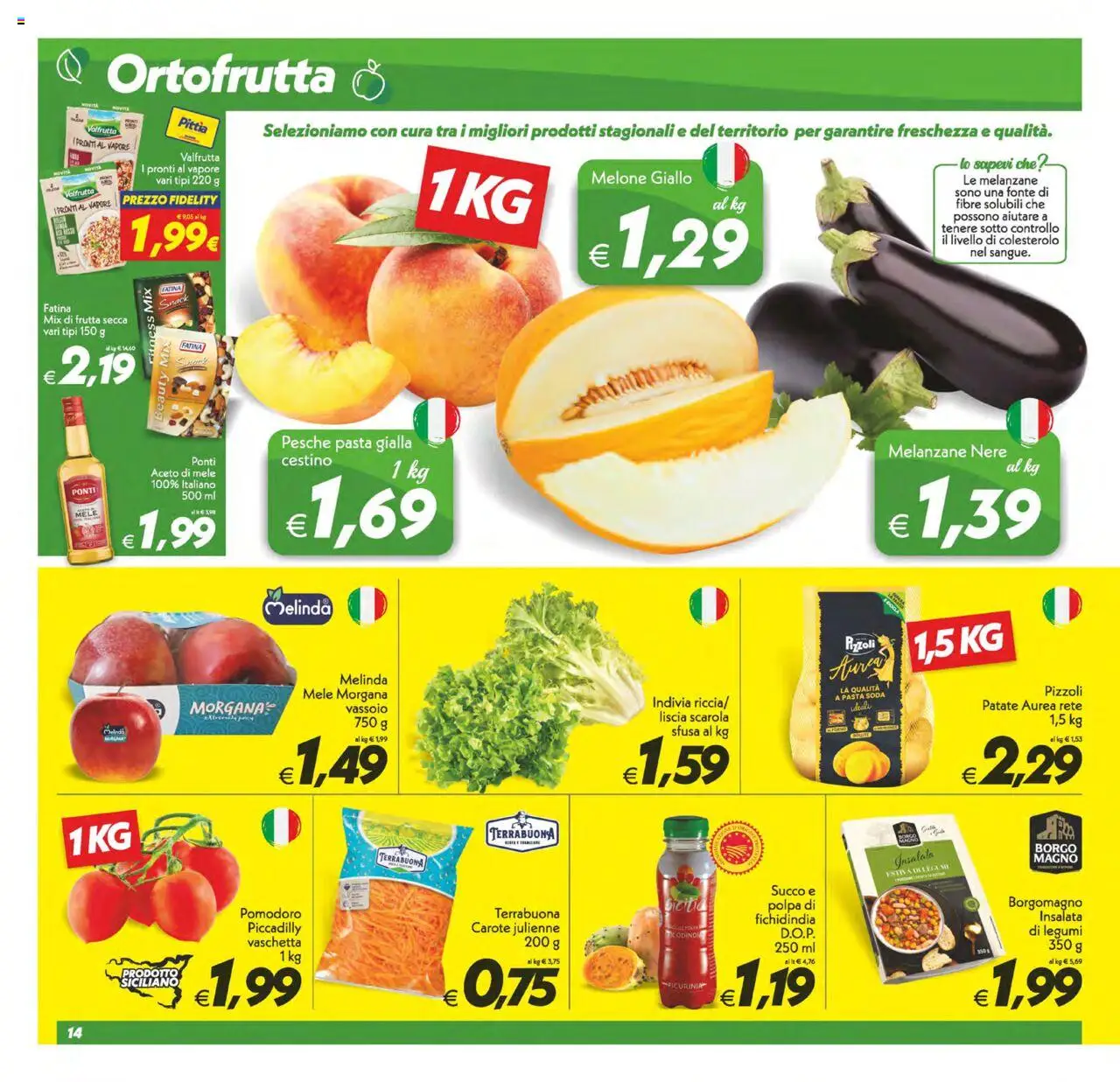 Volantino SuperConveniente del 13.06.2025 | Pagina: 14 | Prodotti: Mele, Insalata, Melone, Melanzane