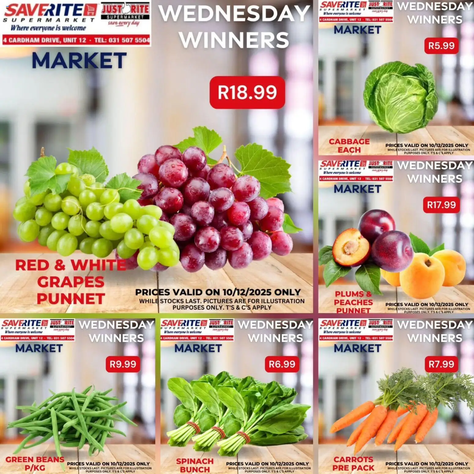 New Saverite catalogue – valid from 10.12.2025 | Page: 2 | Products: Beans, Carrots, Grapes