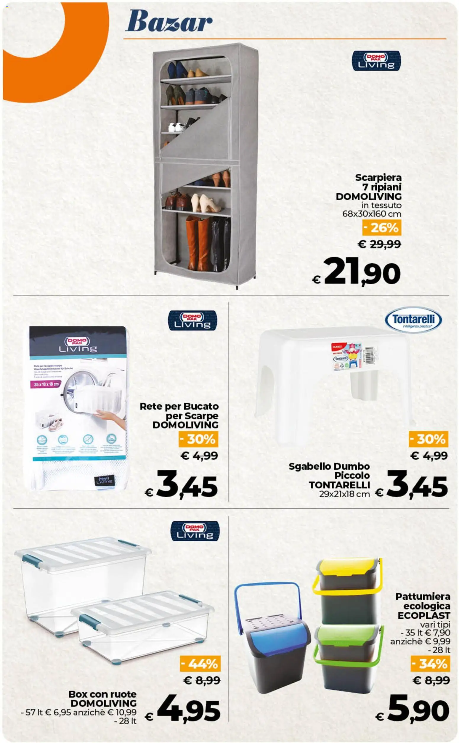 Volantino Ipercoop del 07.04.2026 | Pagina: 56 | Prodotti: Scarpe, Sgabello, Pattumiera, Scarpiera