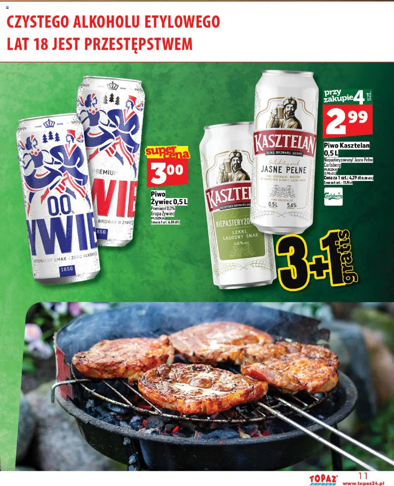 Topaz Gazetka - Express od 14.08.2025 | Strona: 11 | Produkty: Piwo