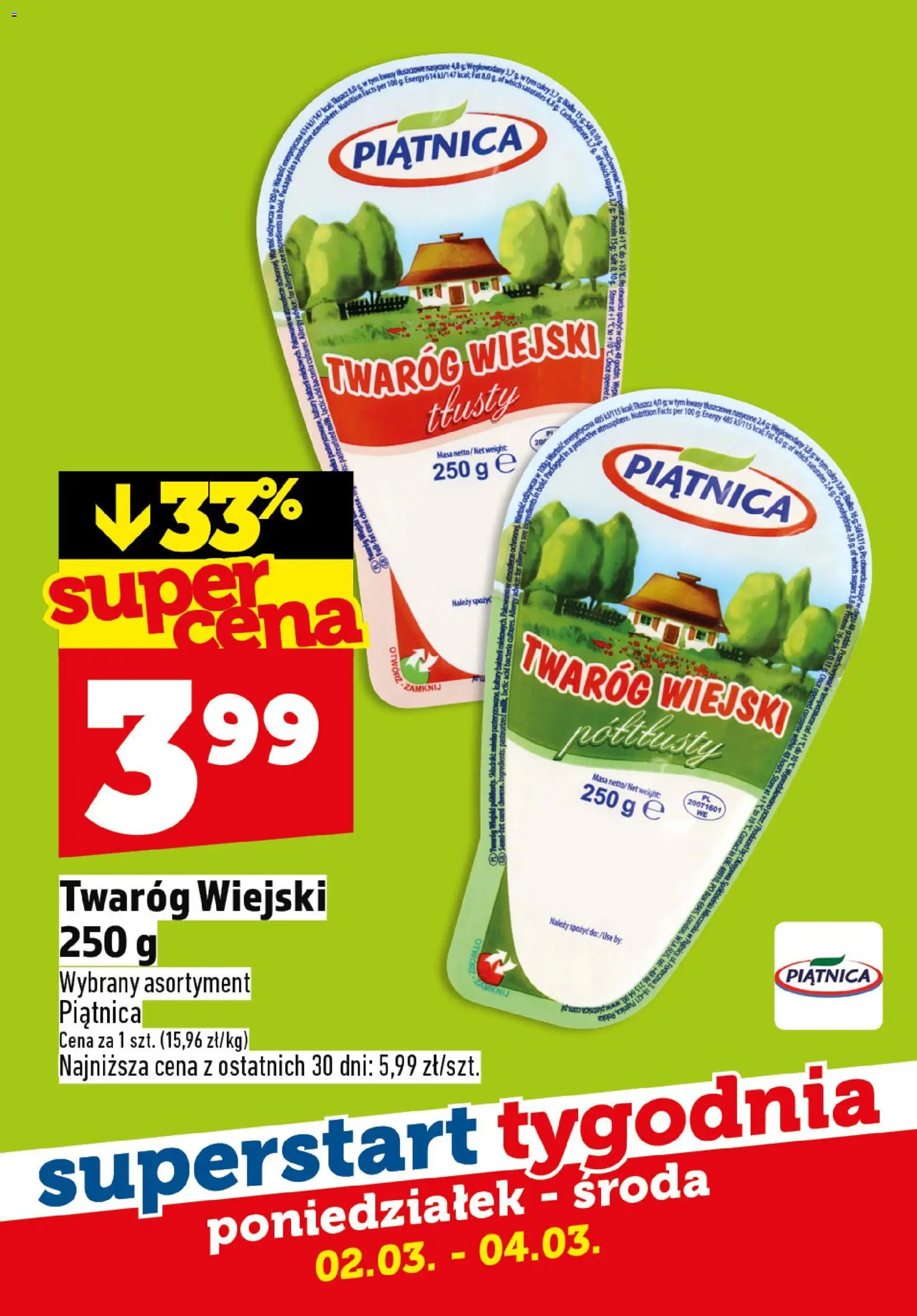 Topaz Gazetka Superstart tygodnia od 02.03.2026 | Strona: 3 | Produkty: Mleko, Twaróg
