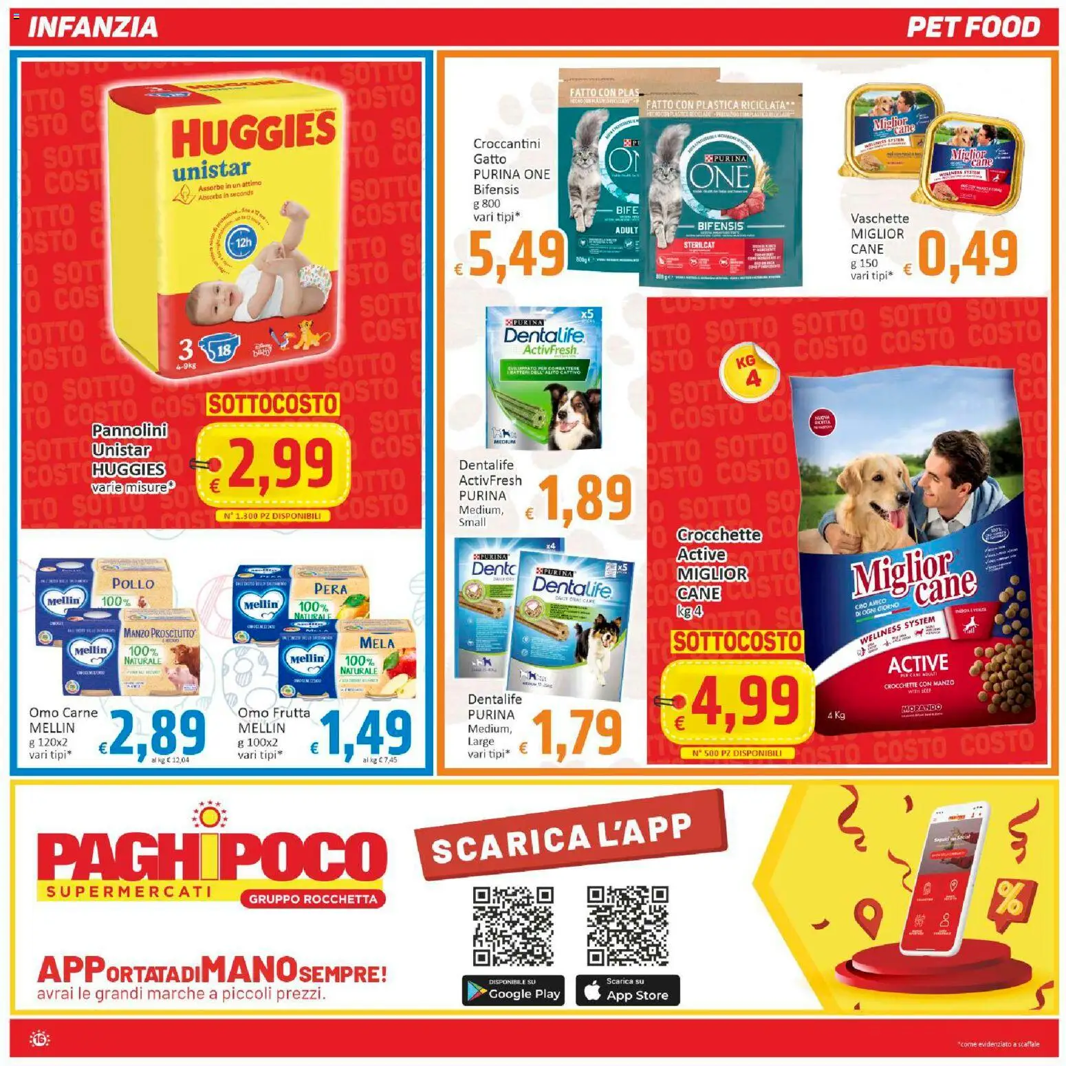 Volantino Paghi Poco del 30.01.2026 | Pagina: 16 | Prodotti: Pollo, Manzo, Scaffale, Vaschette