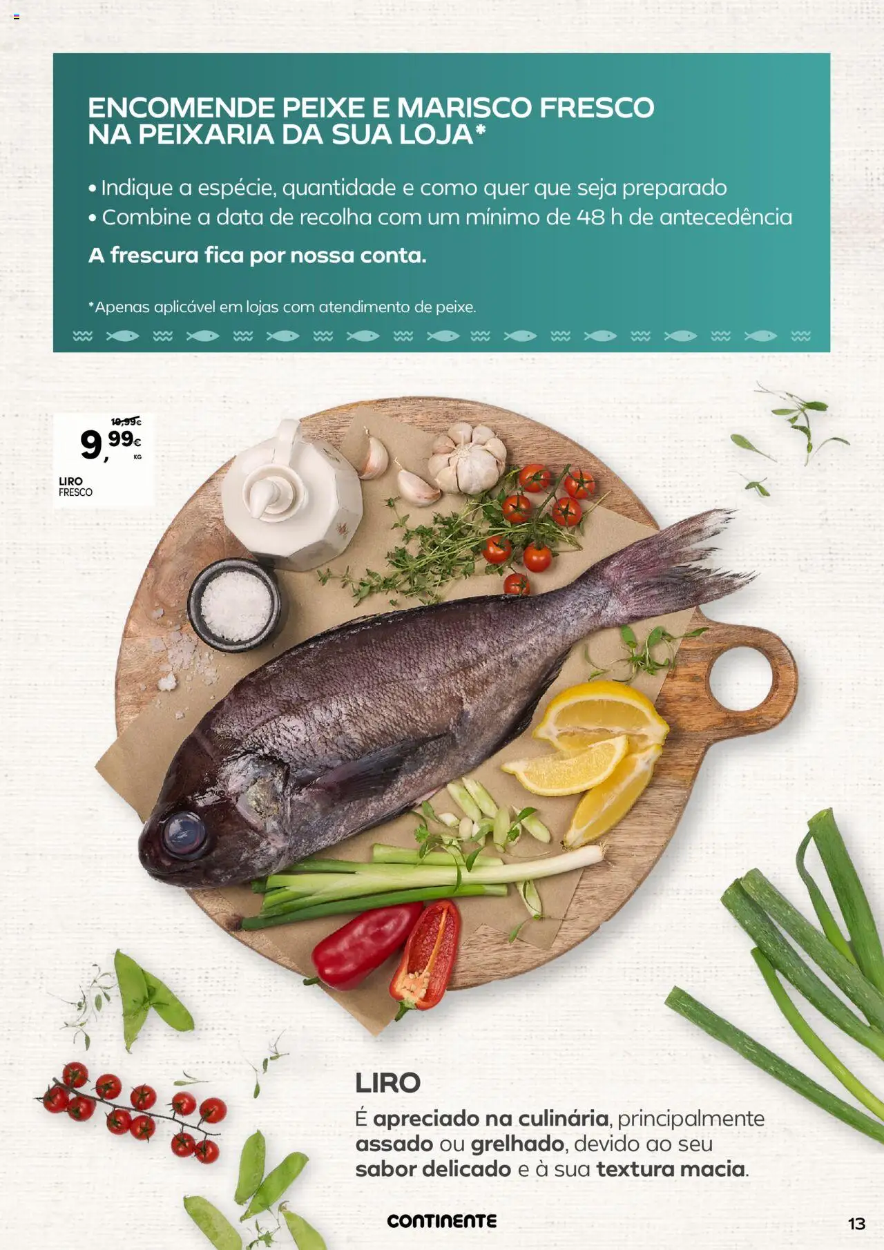 Continente - Frescos: O outono vem cheio de sabor │ válido de 21.10.2025 | Página: 13 | Produtos: Peixe