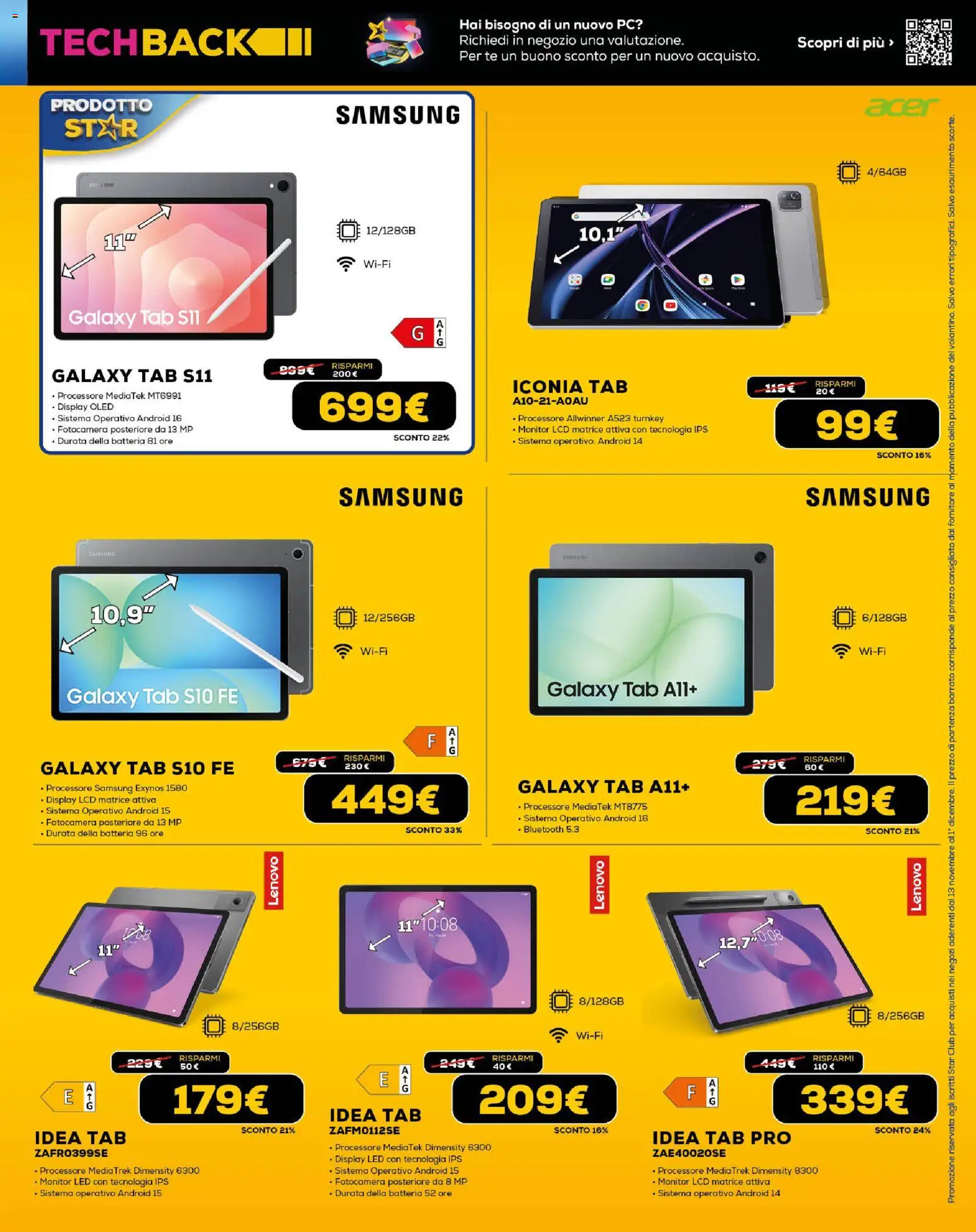 Volantino Euronics del 13.11.2025 | Pagina: 13 | Prodotti: Monitor, PC, Fotocamera, Batteria