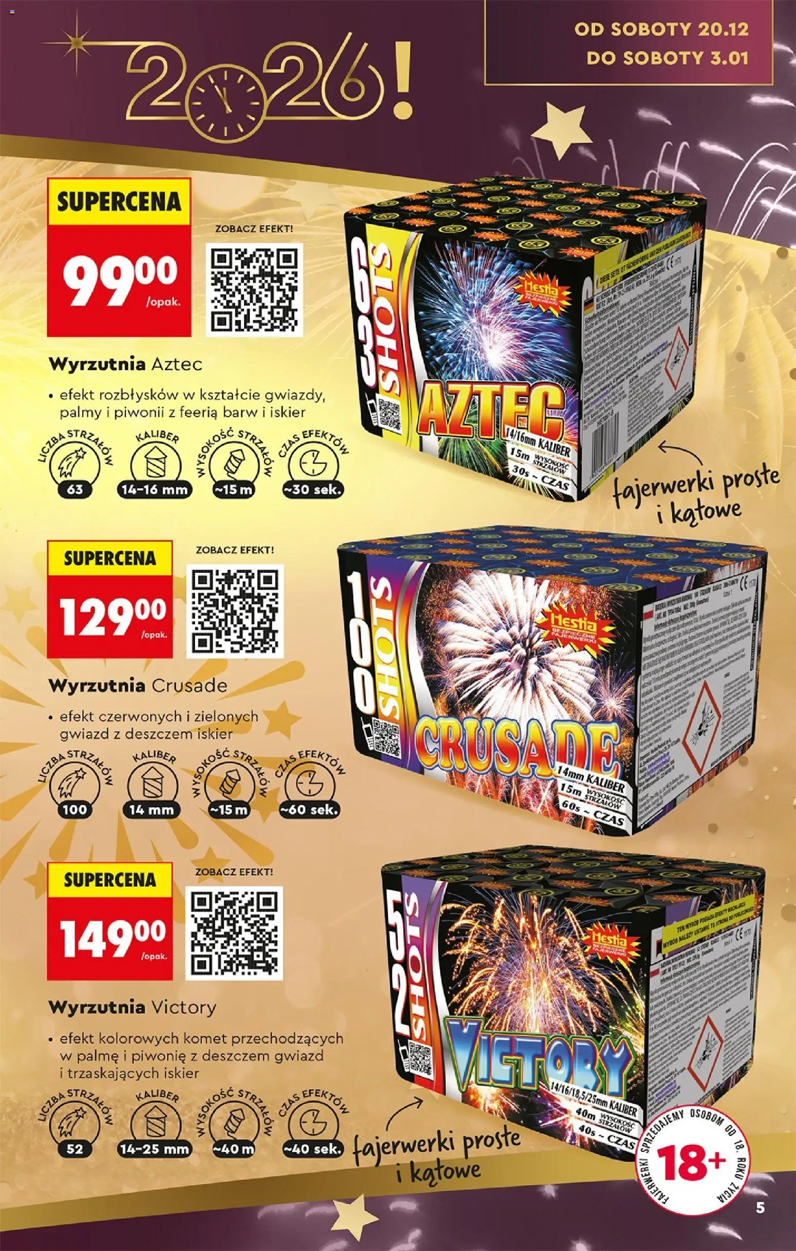 Biedronka gazetka - Hity i inspiracje od 29.12.2025 | Strona: 9 | Produkty: Wyrzutnia, Fajerwerki