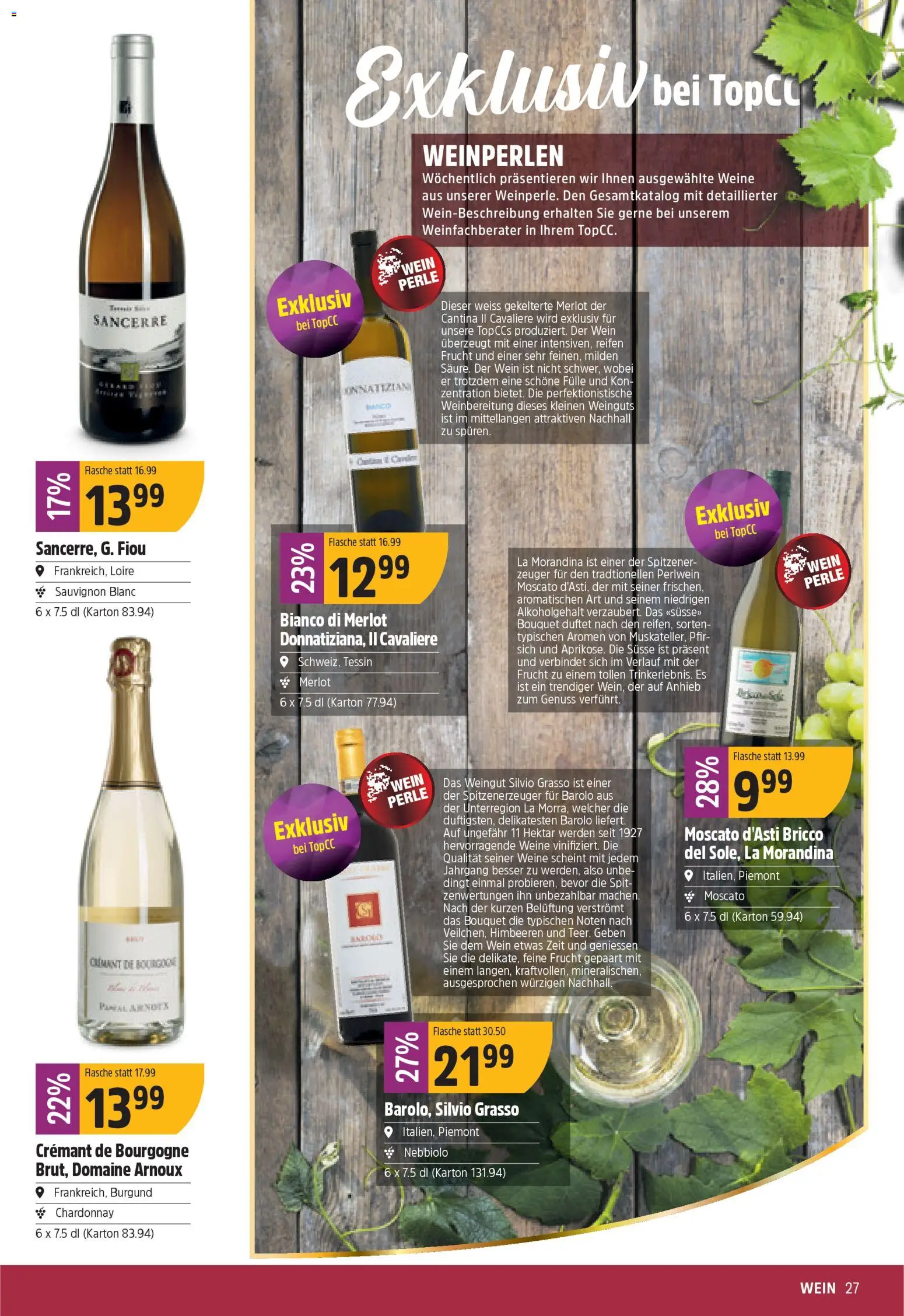 TopCC Aktionen – gültig ab 03.11.2025 | Seite: 27 | Produkte: Merlot, Wein