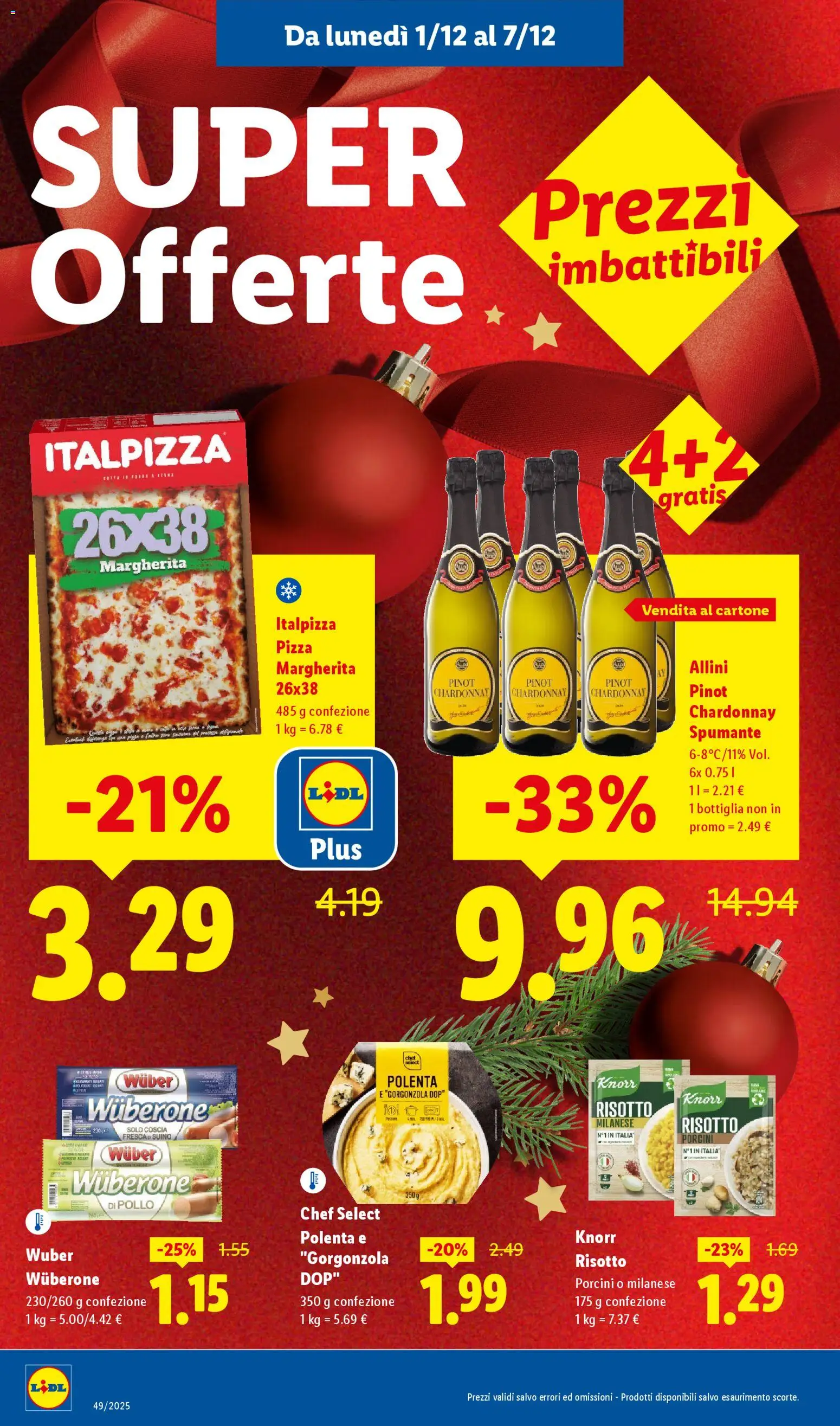 Volantino Lidl del 01.12.2025 | Pagina: 20 | Prodotti: Pizza, Pollo, Suino, Spumante