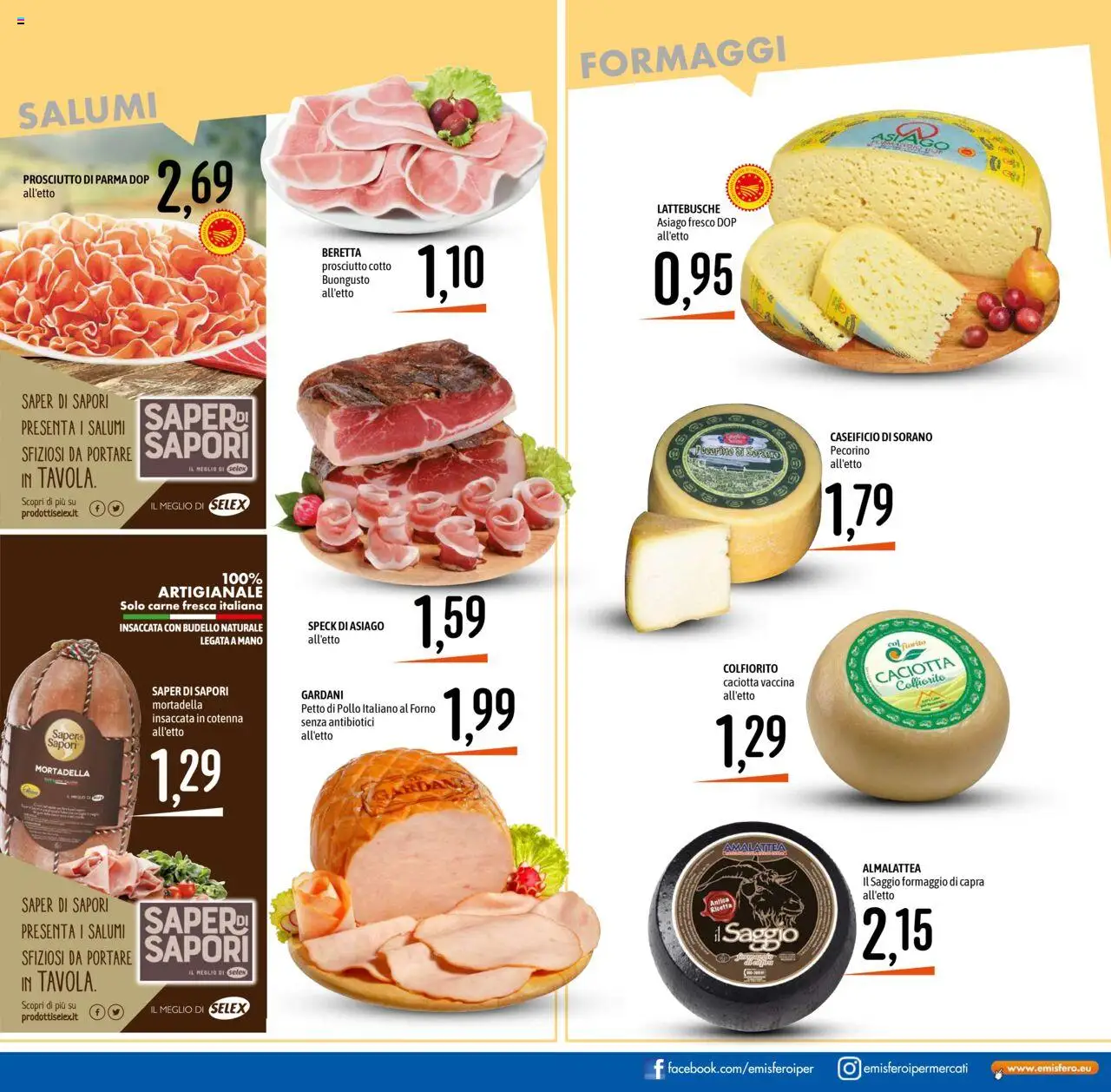 Volantino Emisfero del 25.09.2025 | Pagina: 11 | Prodotti: Prosciutto Cotto, Pollo, Formaggio, Mortadella