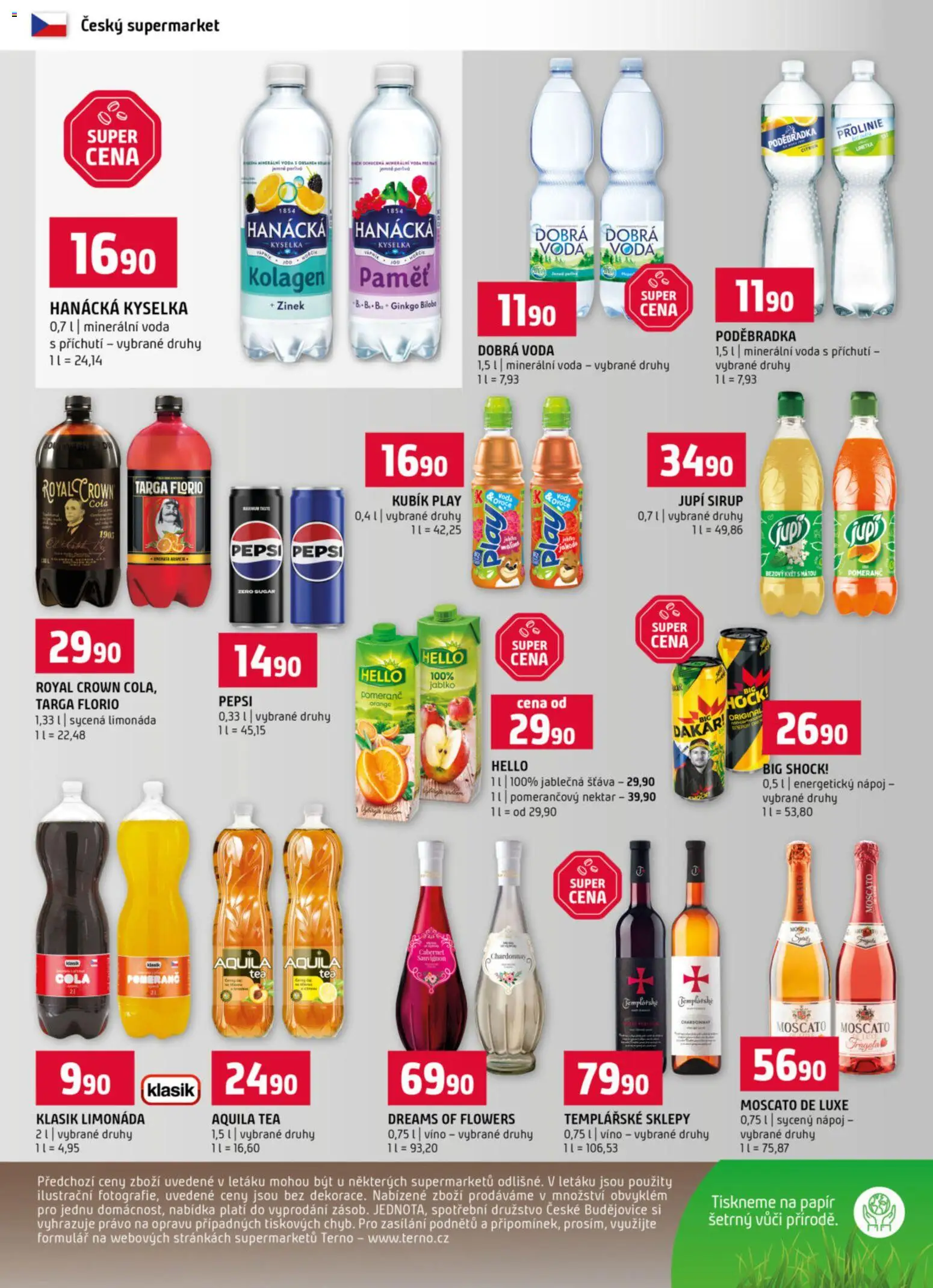 Terno leták - Hradec Králové od 07.01.2026 | Strana: 12 | Produkty: Voda, Moscato, Poděbradka, Big Shock