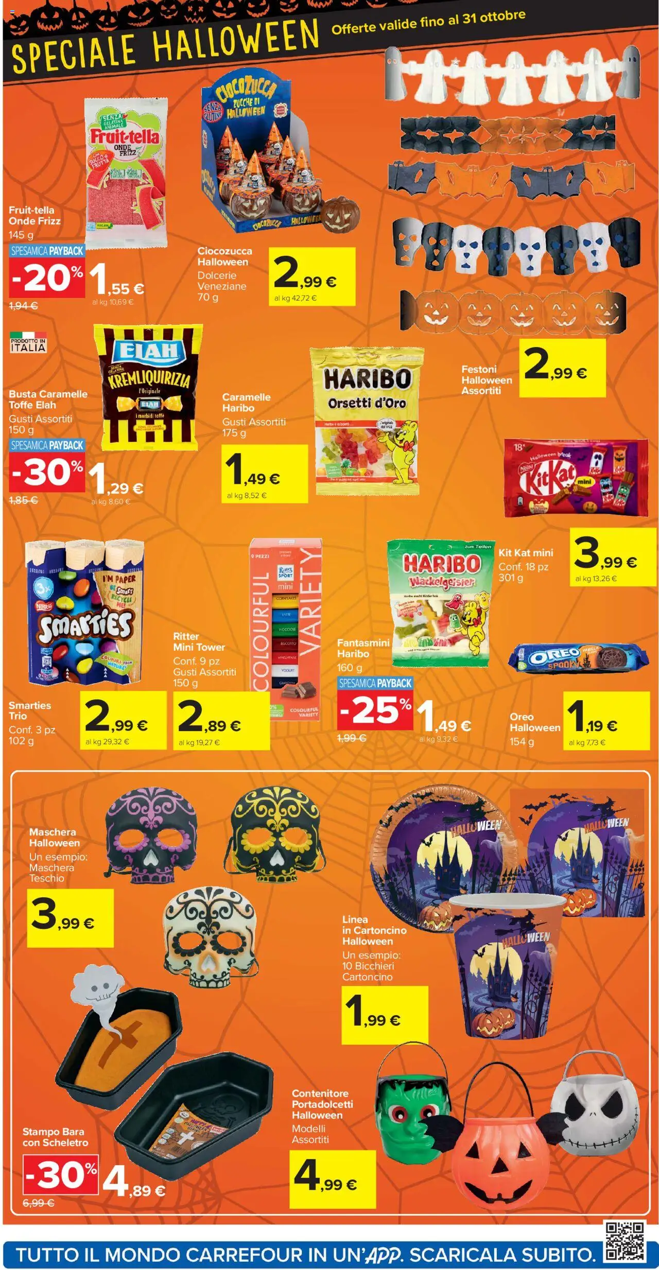 Volantino Carrefour del 10.10.2025 | Pagina: 14 | Prodotti: Maschera, Caramelle, Latte, Contenitore