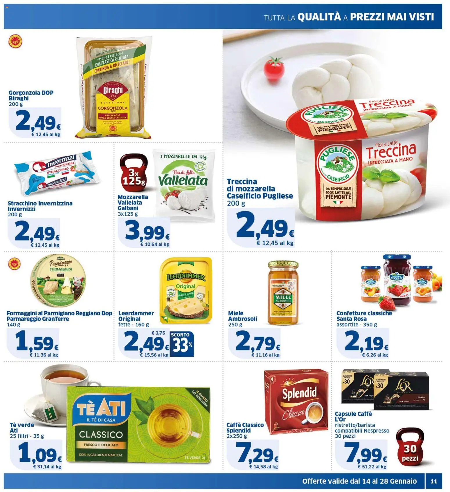 Volantino SIGMA del 14.01.2026 | Pagina: 11 | Prodotti: Tè, Latte, Parmigiano reggiano, Miele