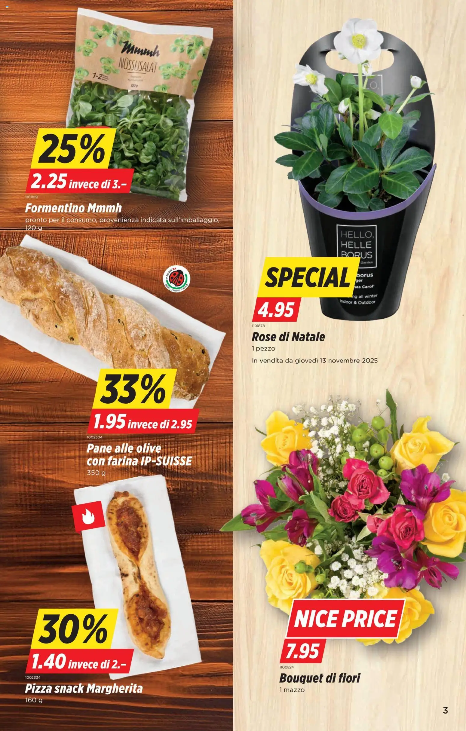 Denner Aktionen IT – gültig ab 11.11.2025 | Seite: 3 | Produkte: Mehl, Pane, Pizza