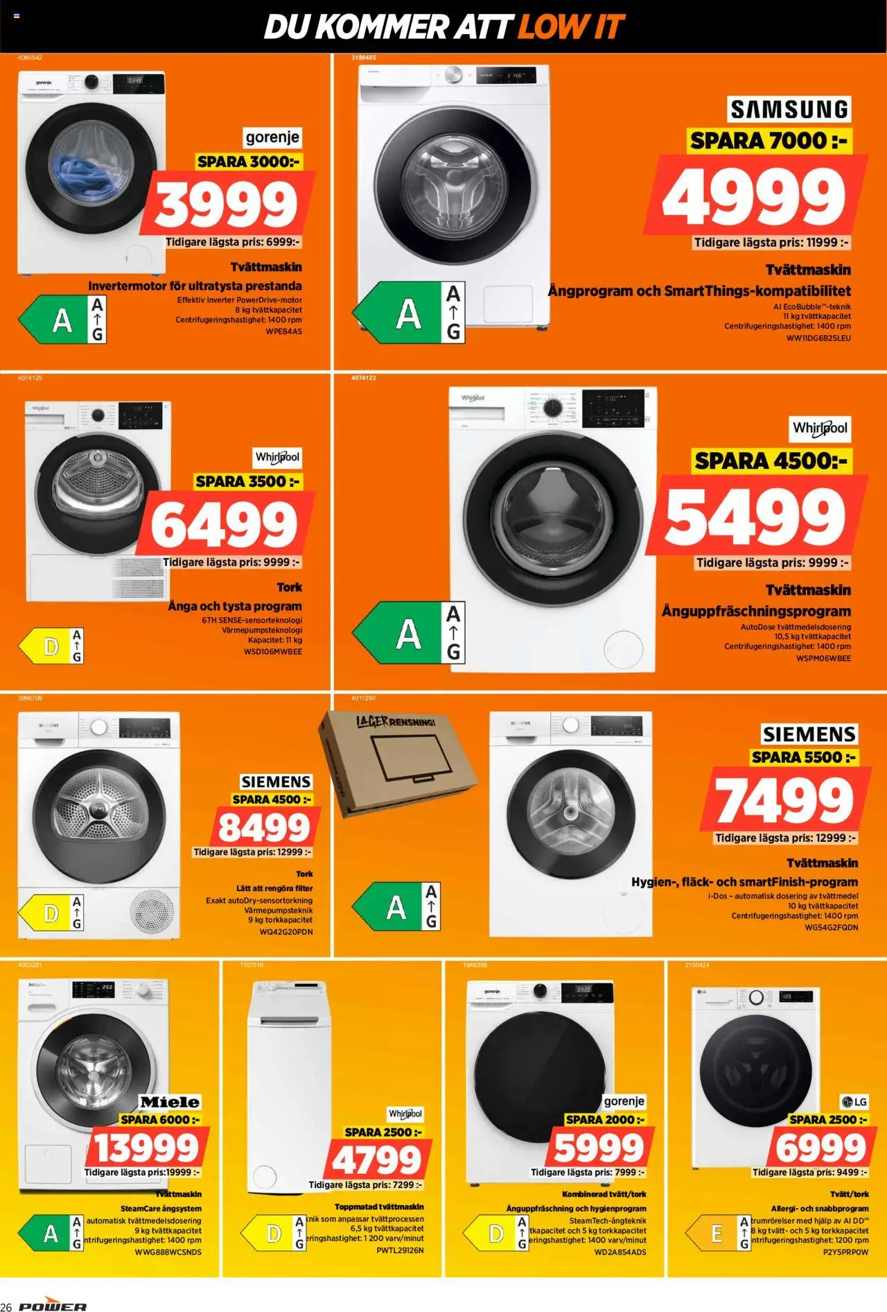 Power reklamblad aktuell från 06.10.2025 | Sida: 26 | Produkter: Tvättmedel, Filter, Tvättmaskin
