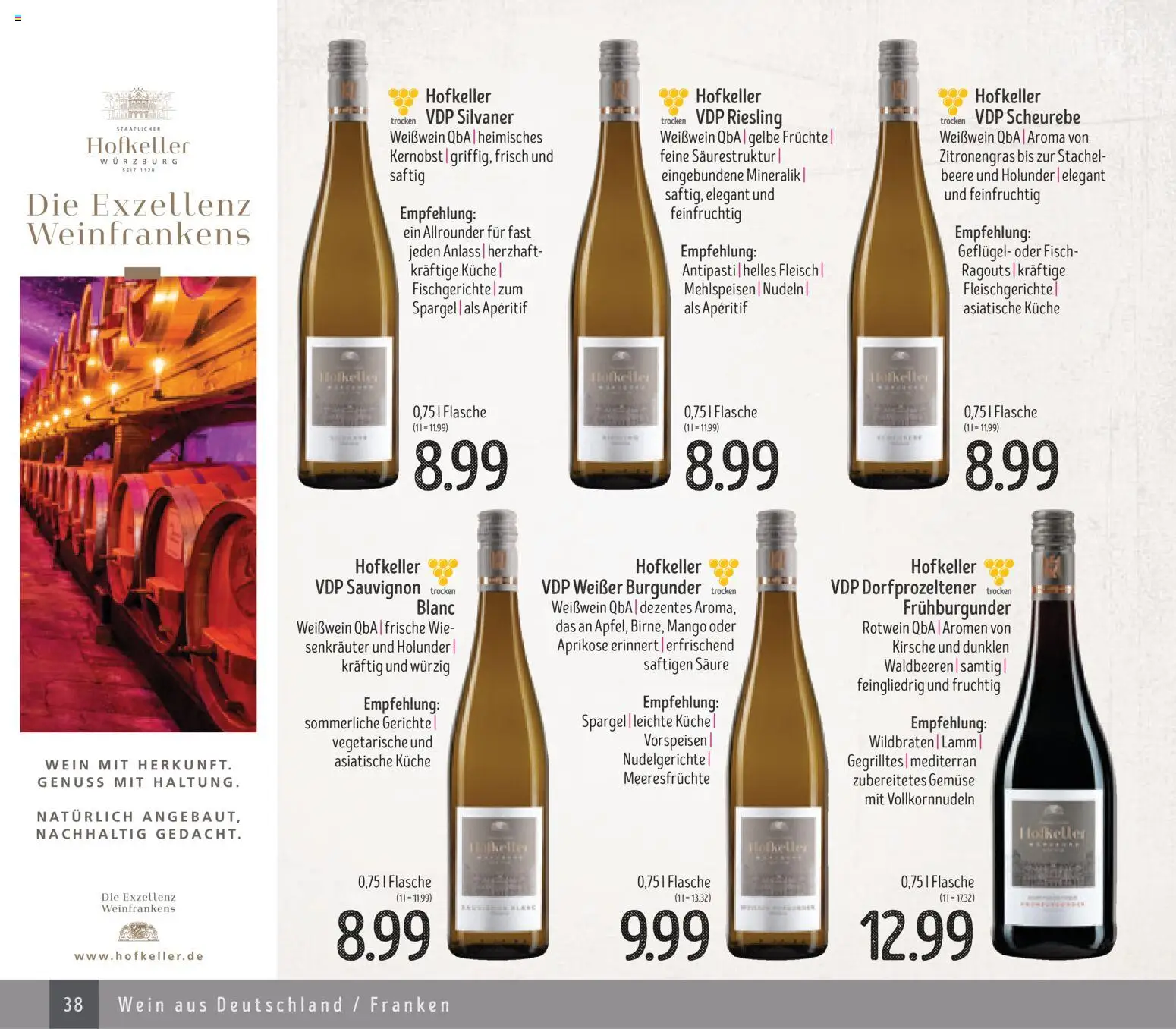 Edeka Struve Wein– und Spirituosen – gültig ab 14.11.2025 | Seite: 38 | Produkte: Weißwein, Rotwein, Spargel, Fisch