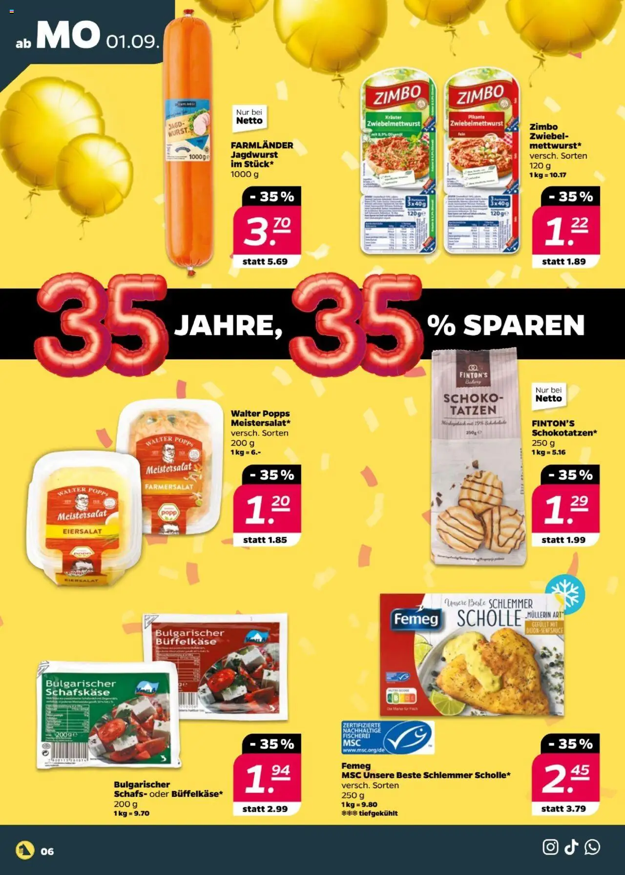 Netto Prospekt 	 - gültig ab dem 01.09.2025 | Seite: 6 | Produkte: Wurst, Schafskase