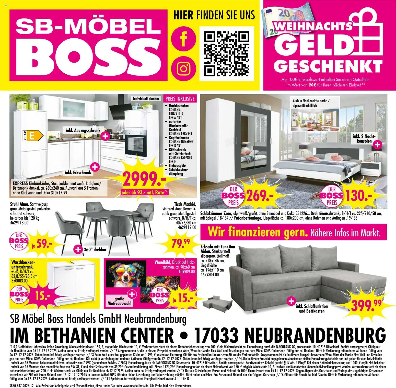 SB Möbel Boss Prospekt Neubrandenburg	 – gültig ab 06.12.2025 | Seite: 12 | Produkte: Stuhl, Waschbecken, Küche, Kochfeld