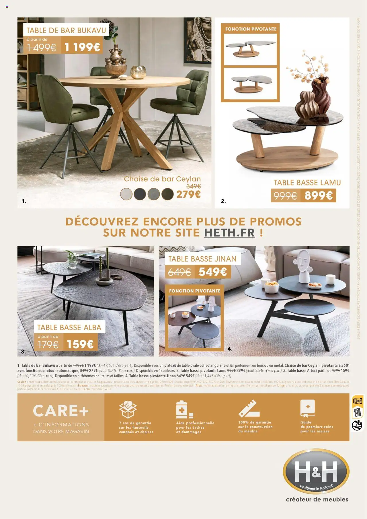 {H1} | Page: 8 | Produits: Plateau, Table basse, Table, Chaise de bar